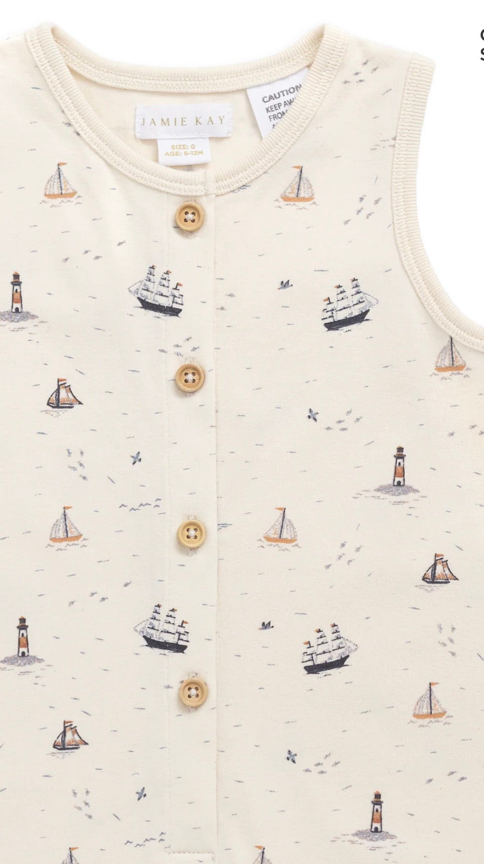 Jamie Kay - Organic Cotton Rupert Onepiece - Sailing Day