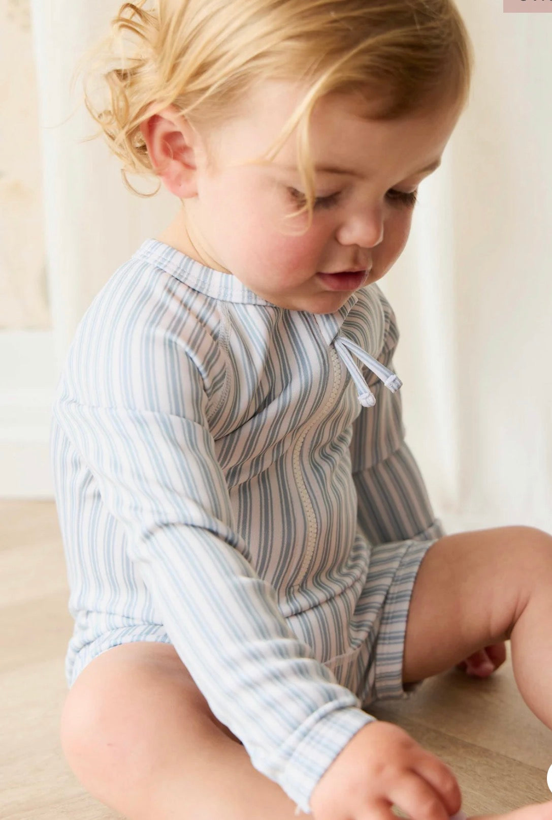 Jamie Kay - Florian Zip Swimsuit - Variegated Stripe Cenote