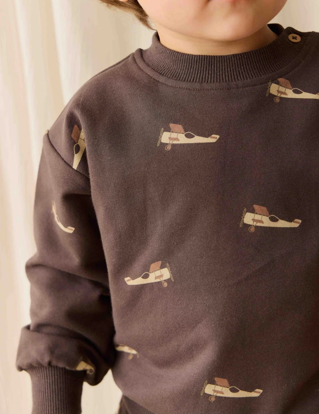 Jamie Kay Organic Cotton Peyton Sweatshirt - Pilot Planes Bistre