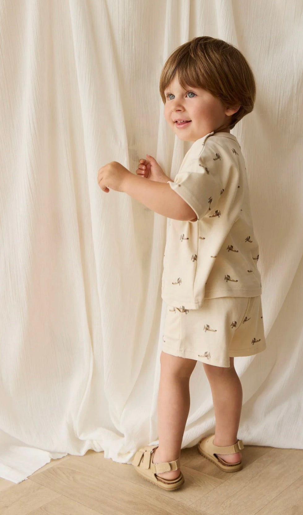Jamie Kay - Pima Cotton Wesley Short - Fly High Vanilla Cream