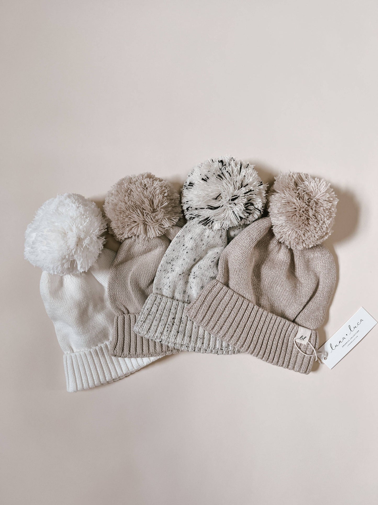 Luna + Luca - Luna + Luca Pom Beanie - Black Speckle