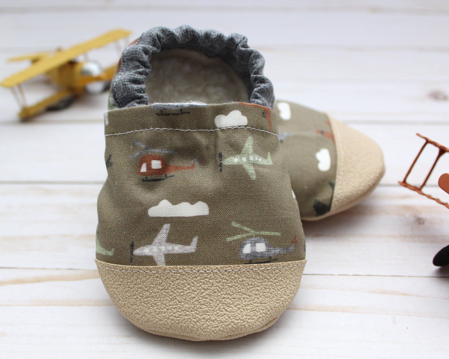Scooter Booties - Airplane Baby Shoes 6-12m
