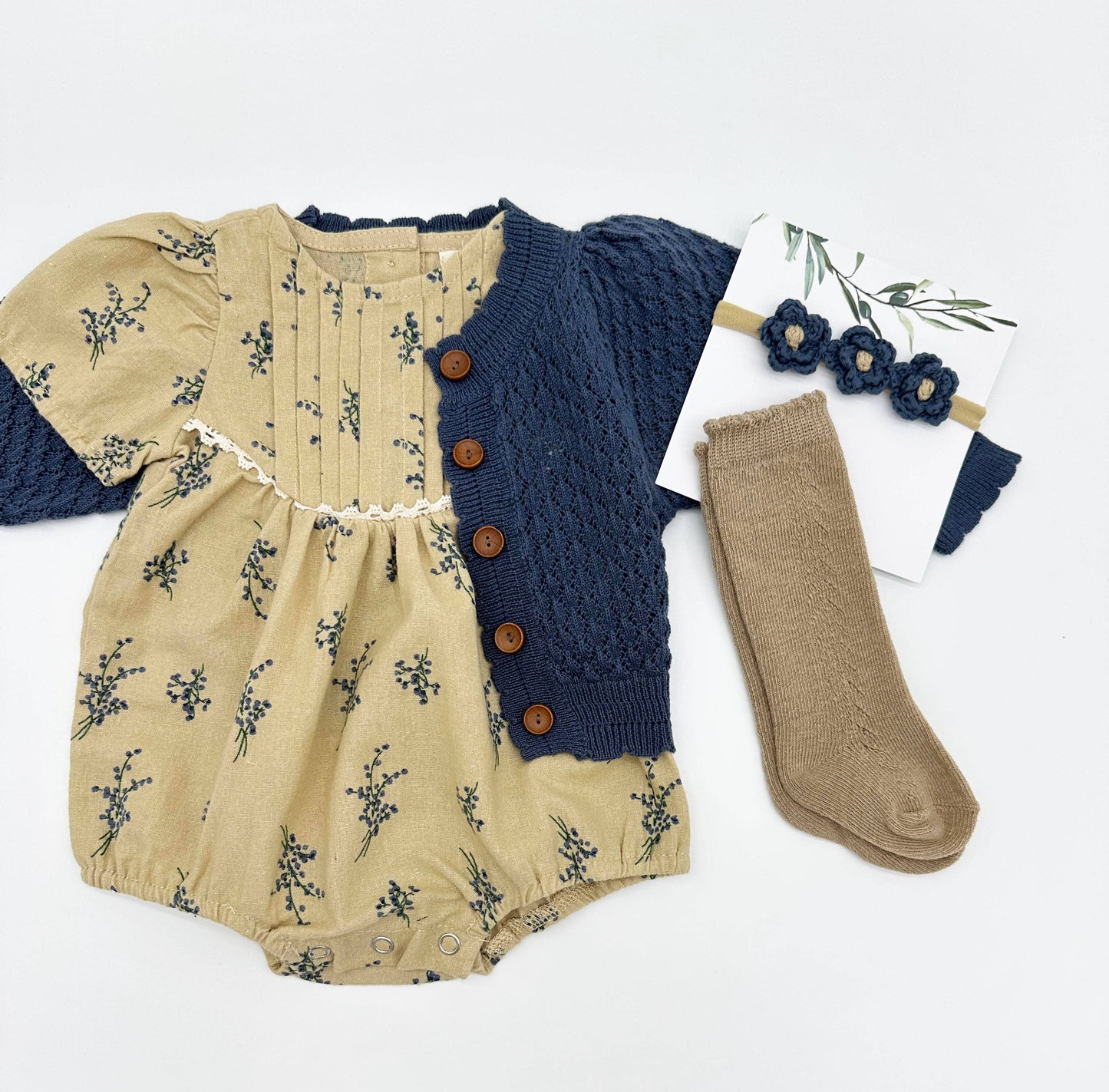 OLIVE & CRADLE - Mabel Short Sleeve Romper