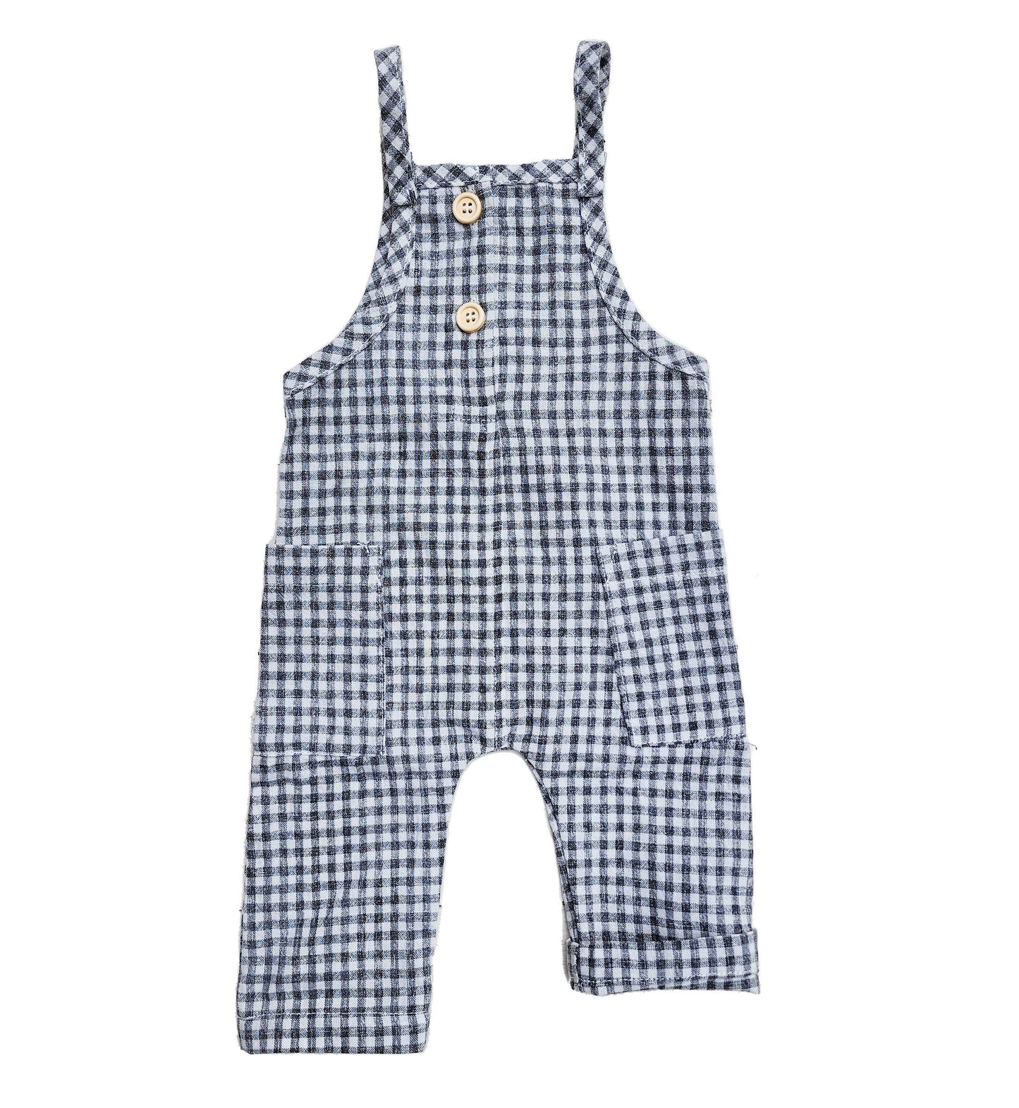 OLIVE & CRADLE - Atticus Gingham Cotton Romper