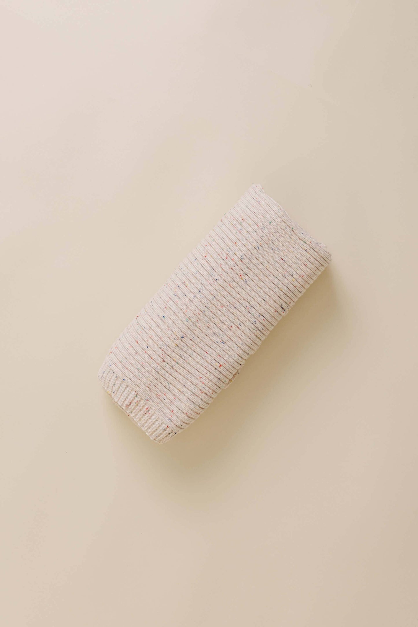 Dandillie - Sprinkle Knit Ribbed Blanket - Oat
