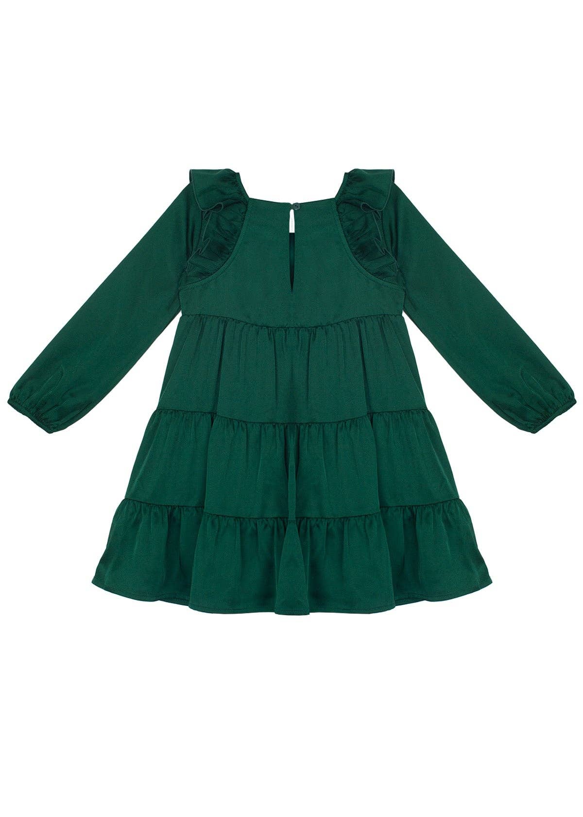 mabel + honey - Mistletoe Emerald Green Tiered Dress