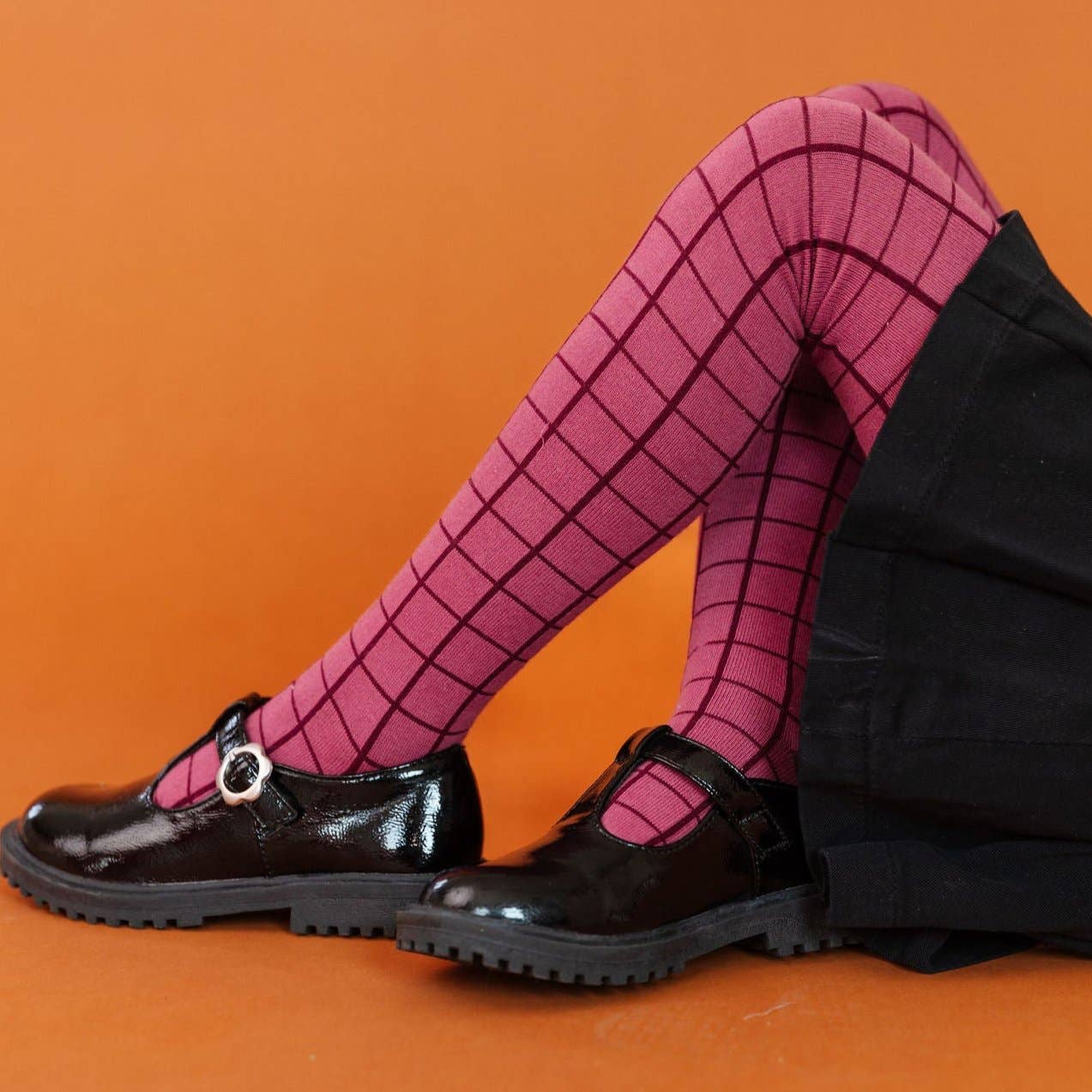 Little Stocking Co. - Mulberry Grid Knit Tights
