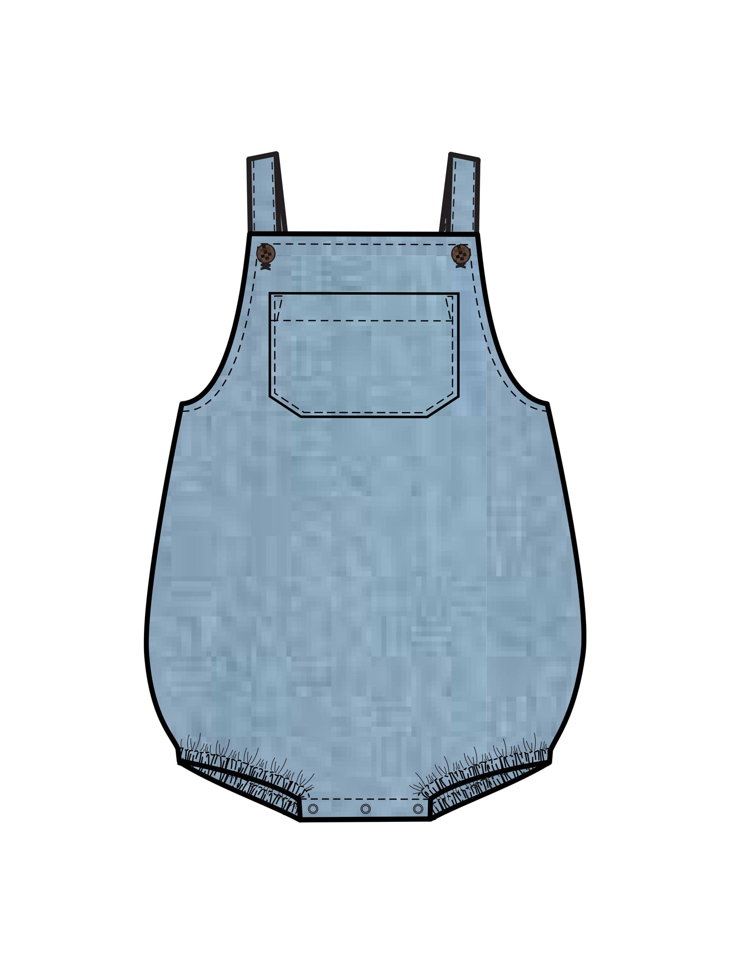 Colored Organics - Organic Baby & Kids Noe Chambray Bubble Overall