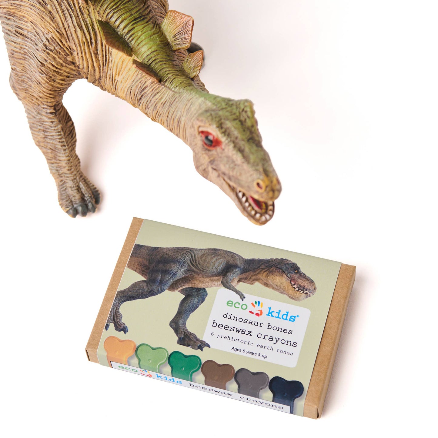 eco-kids / elseware unplug - Beeswax crayons - dinosaur bone - case
