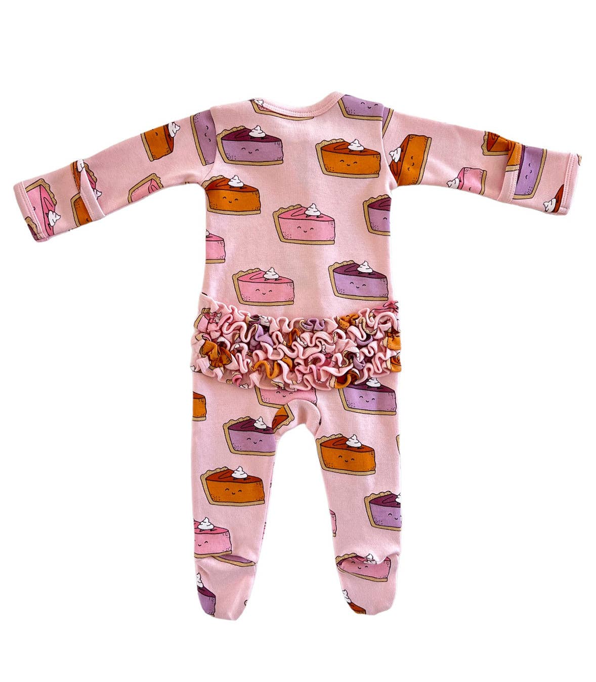SIIX Collection - Pumpkin Pie / Organic Frill Zip Footie