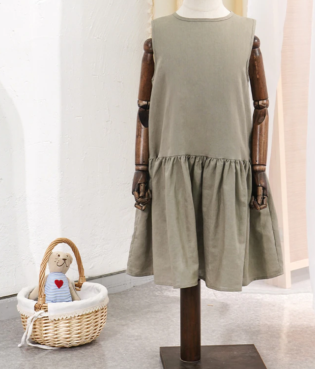 Annie & Charles - Annie & Charles® organic linen dress: Burgundy