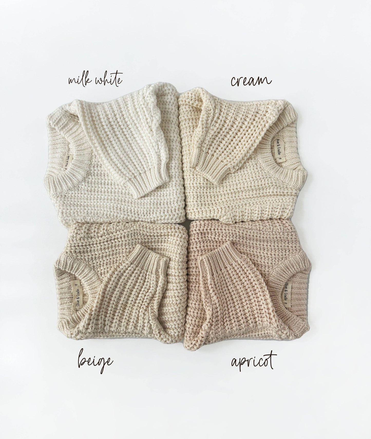 OLIVE & CRADLE - Baby Chunky Knit Braided Sweater