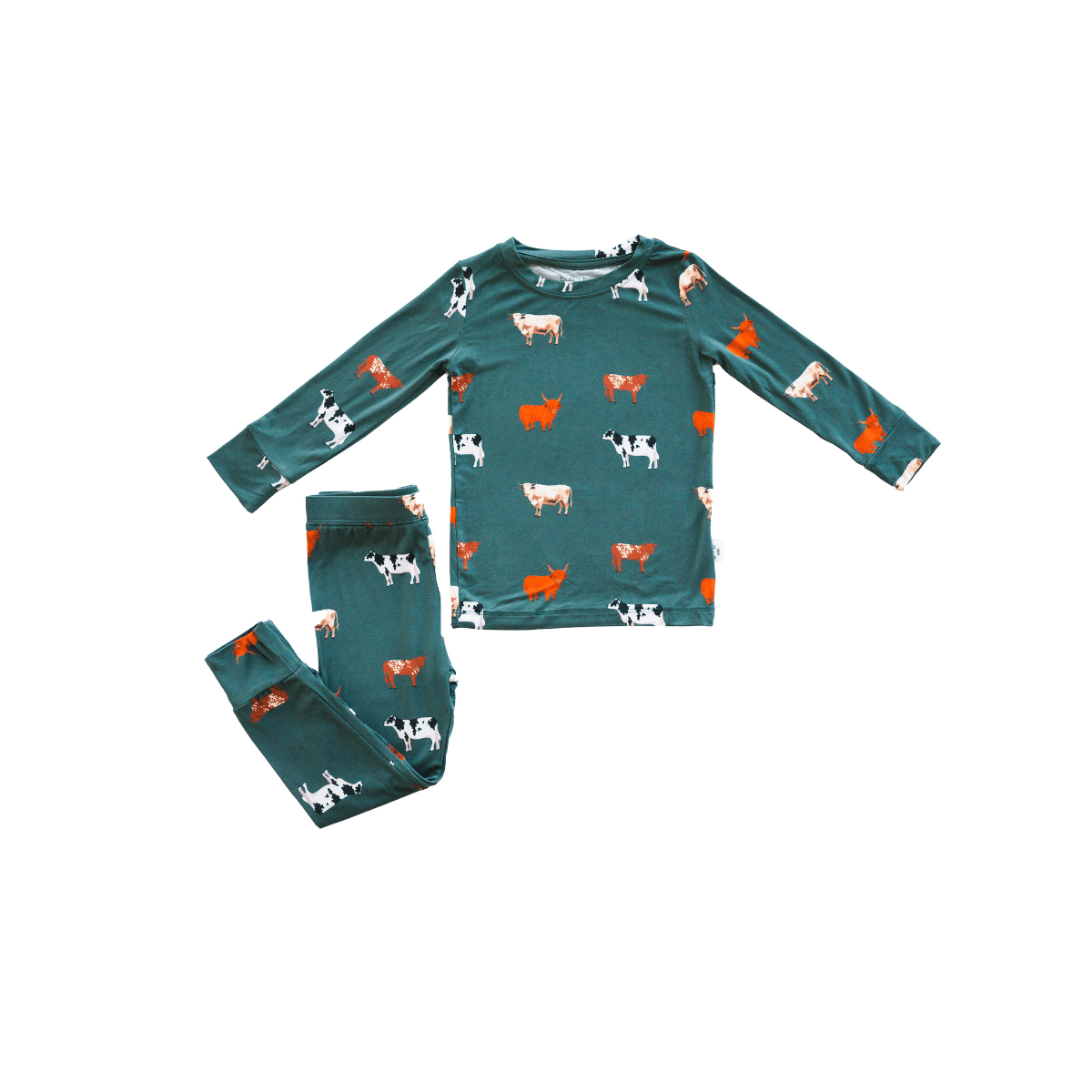 bug + bean kids - Bamboo 2 - Piece Toddler Pajama Set | Green Cow - Citrus Sky Boutique