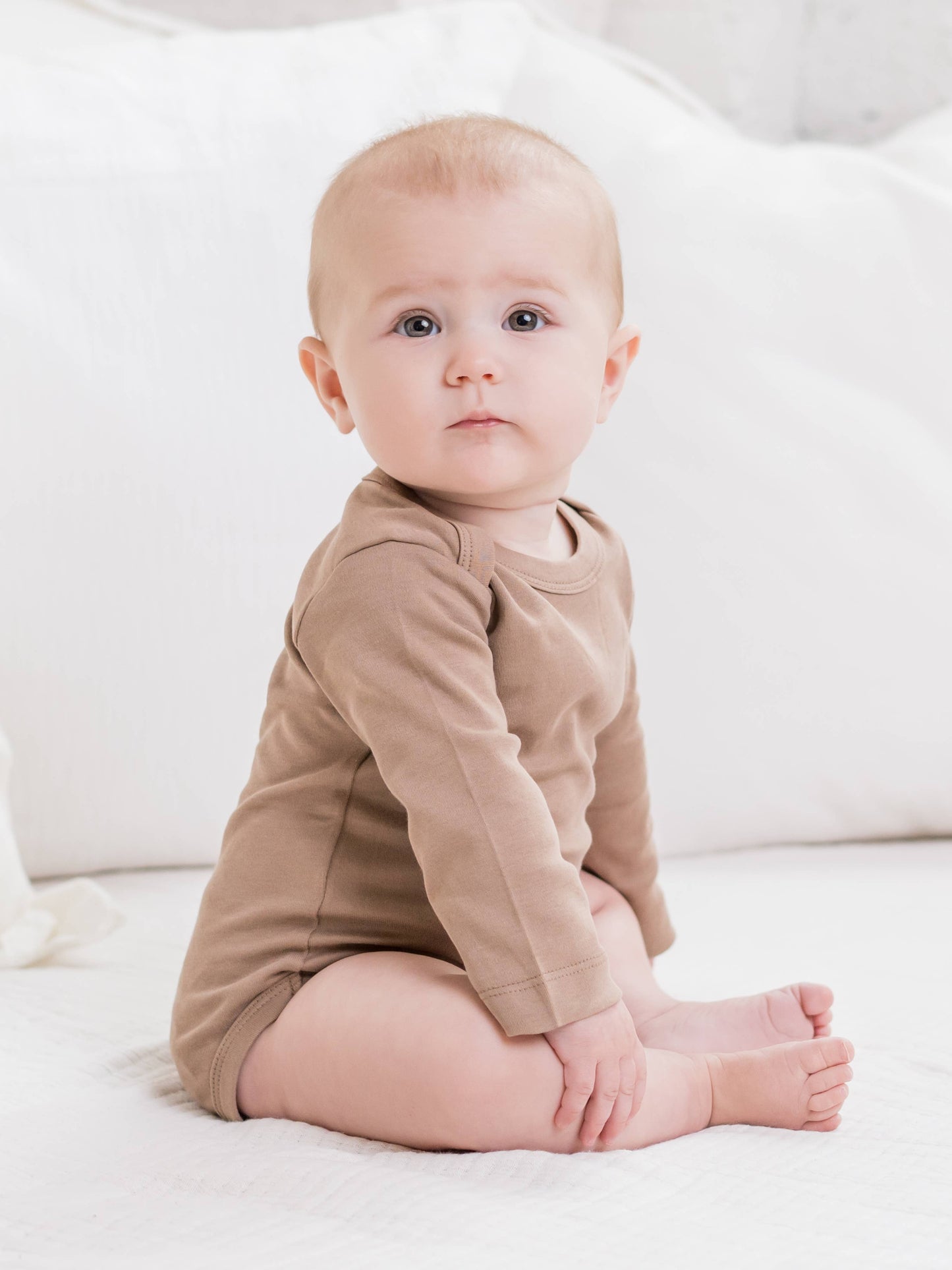 Colored Organics - Organic Baby Long Sleeve Classic Bodysuit - Truffle