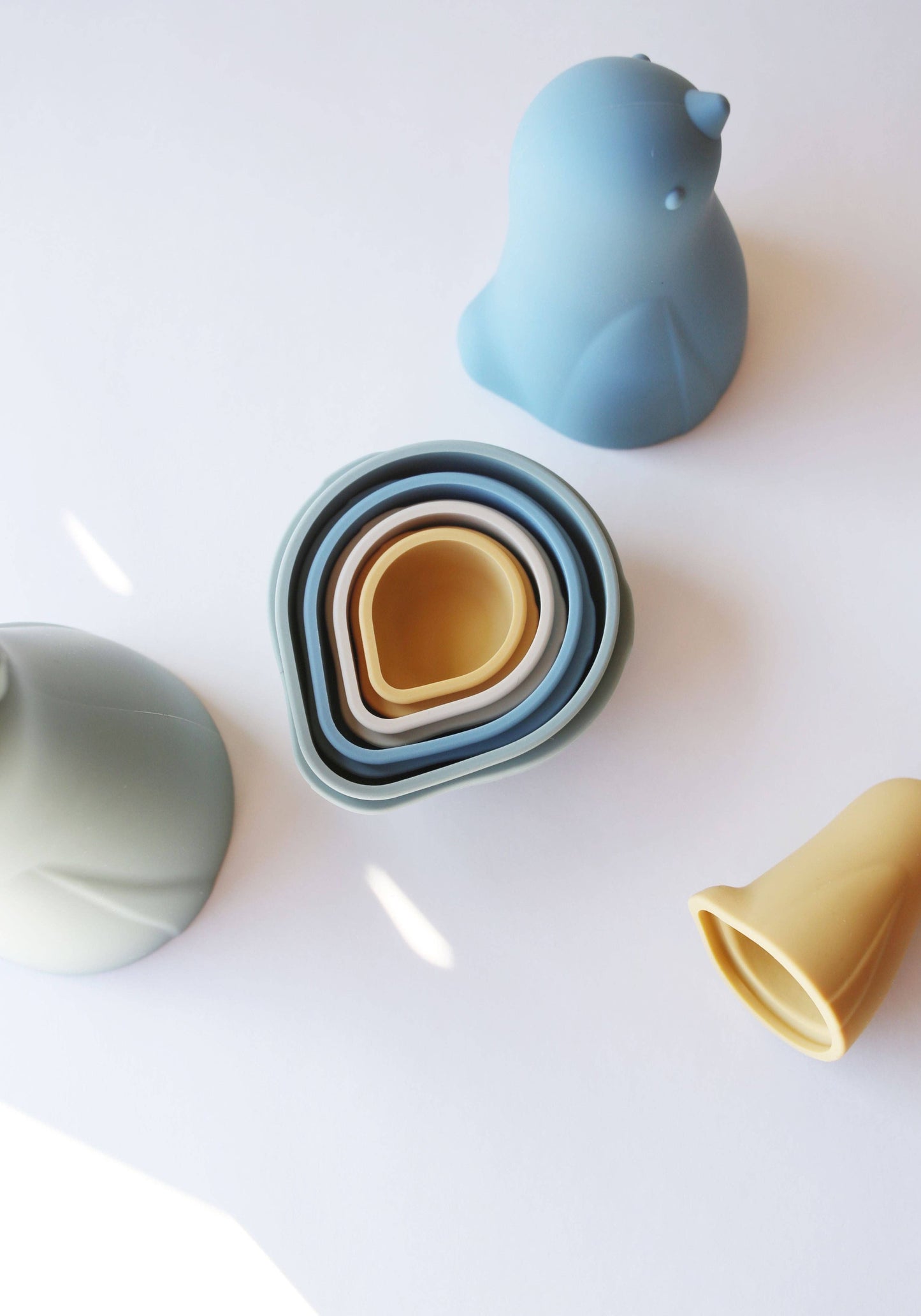 Marlowe & Co - Sea Blue Multi Mix Silicone Nesting Penguin Set of 4