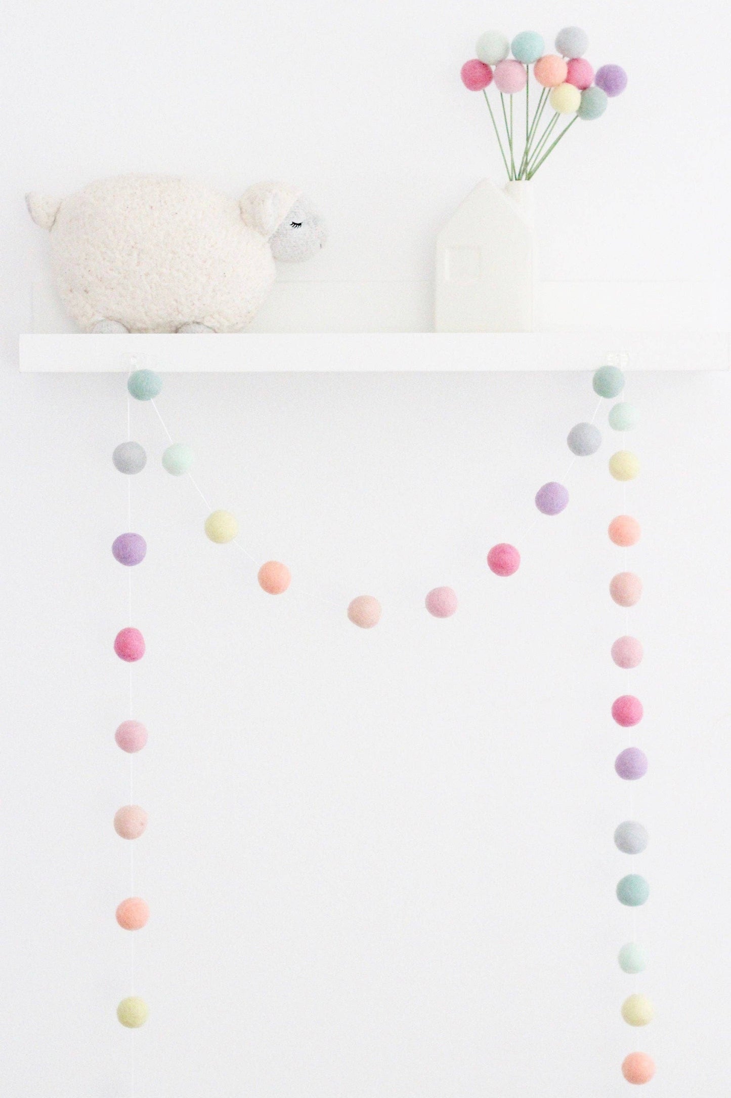 Sheep Farm Felt - Rainbow Sorbet Felt Ball Garland