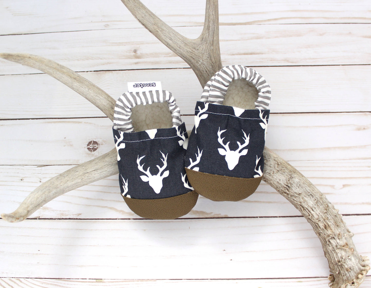 Scooter Booties - Navy Buck Baby Shoes: 0 - 6 months