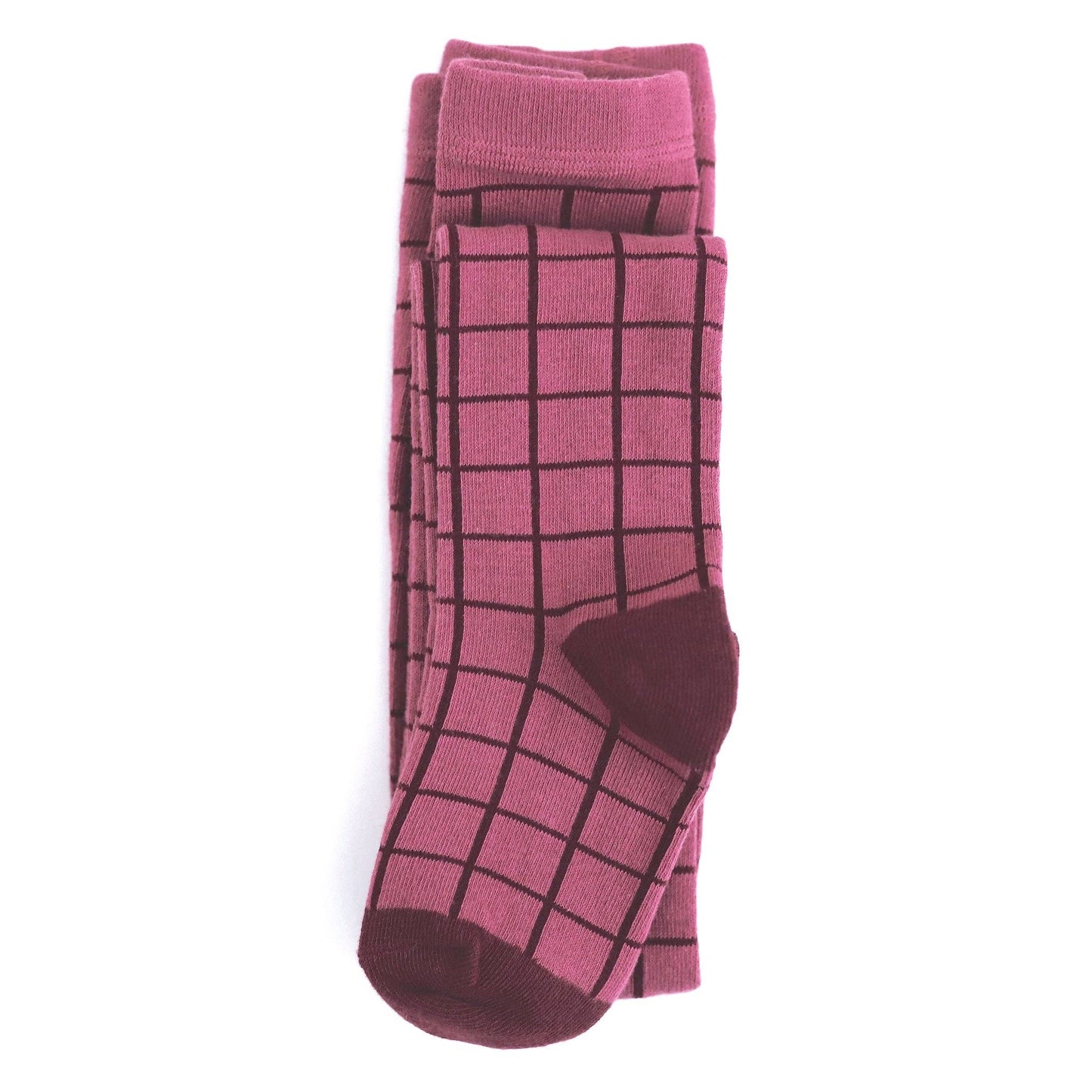 Little Stocking Co. - Mulberry Grid Knit Tights