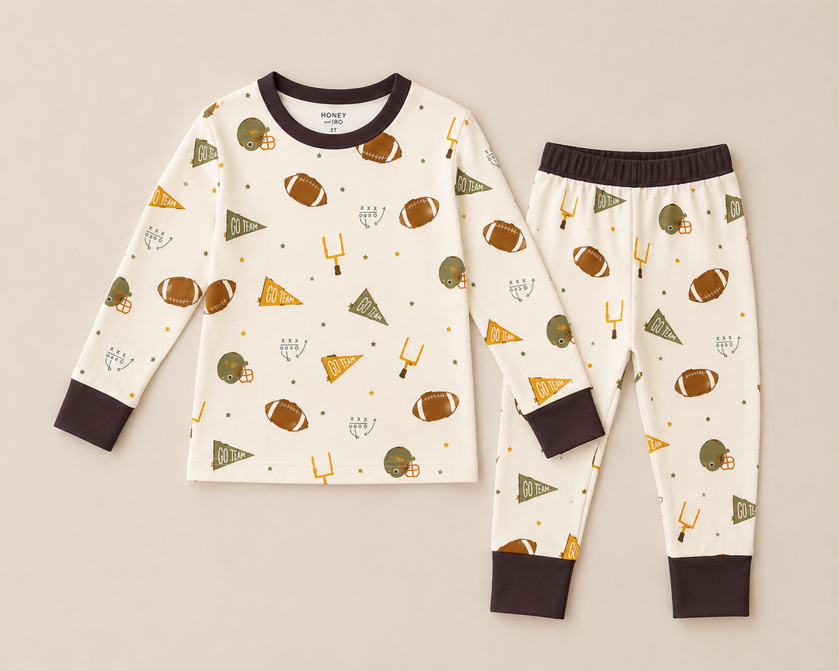 The Honey and Bro Co. - Vintage Football Zinza™ Two-Piece Pajama Set