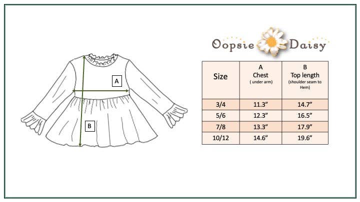 Oopsie Daisy - Kids Toffee Long Sleeve Lettuce Trim Ribbed Fall WinterShirt