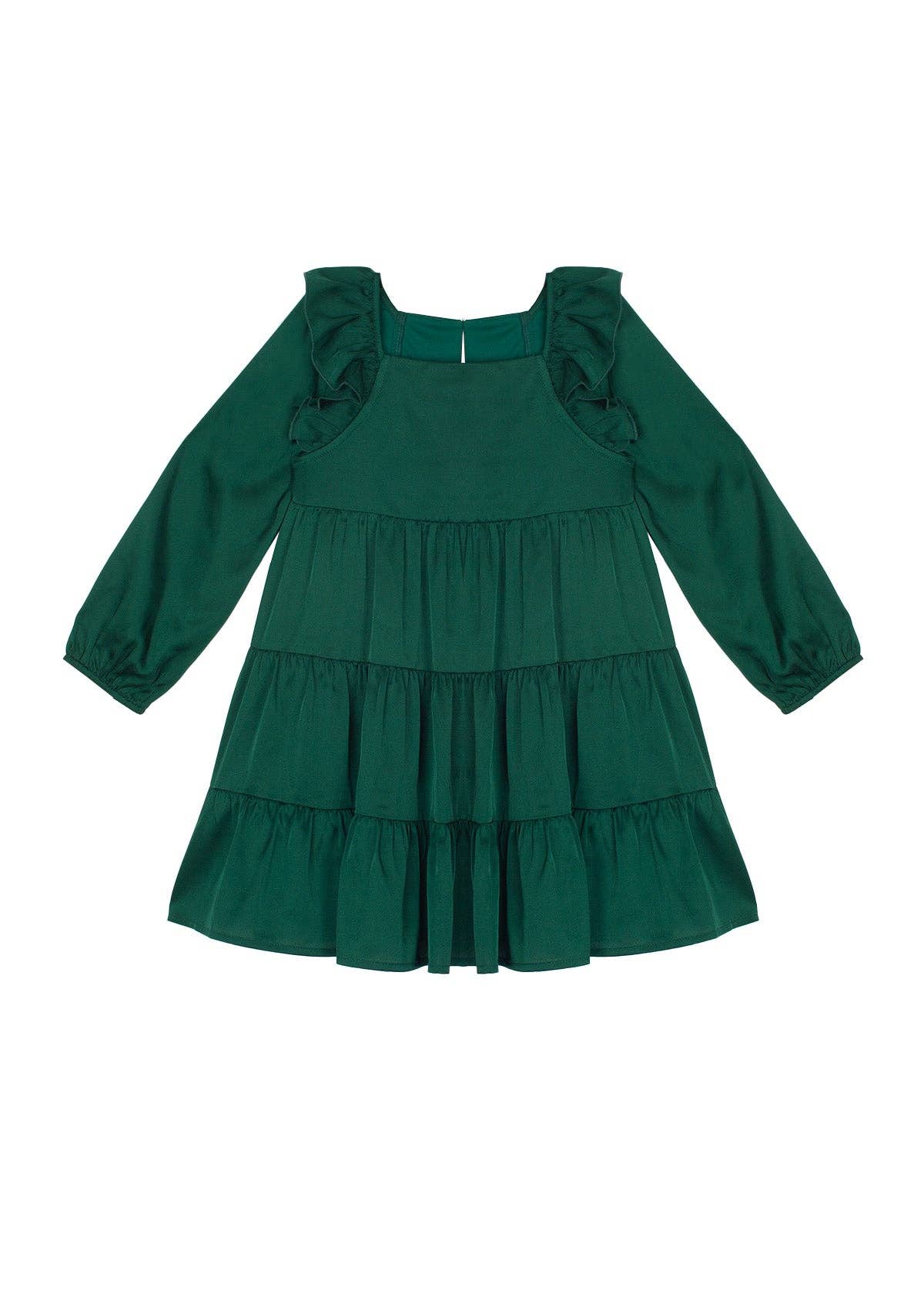 mabel + honey - Mistletoe Emerald Green Tiered Dress