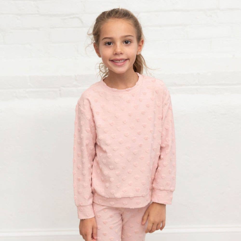 Sammy + Nat - Annie Heart Sweatshirt in Silver Pink