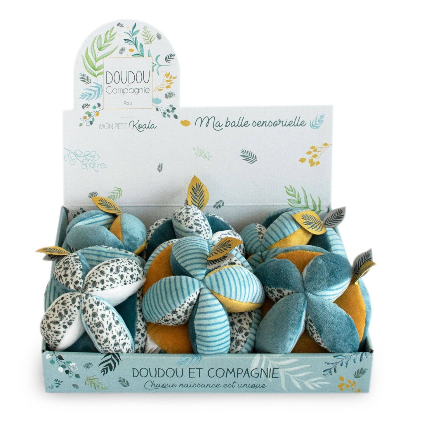 Doudou Et Compagnie - Yoka Sensory Balls with Rattle – Assortment of 3
