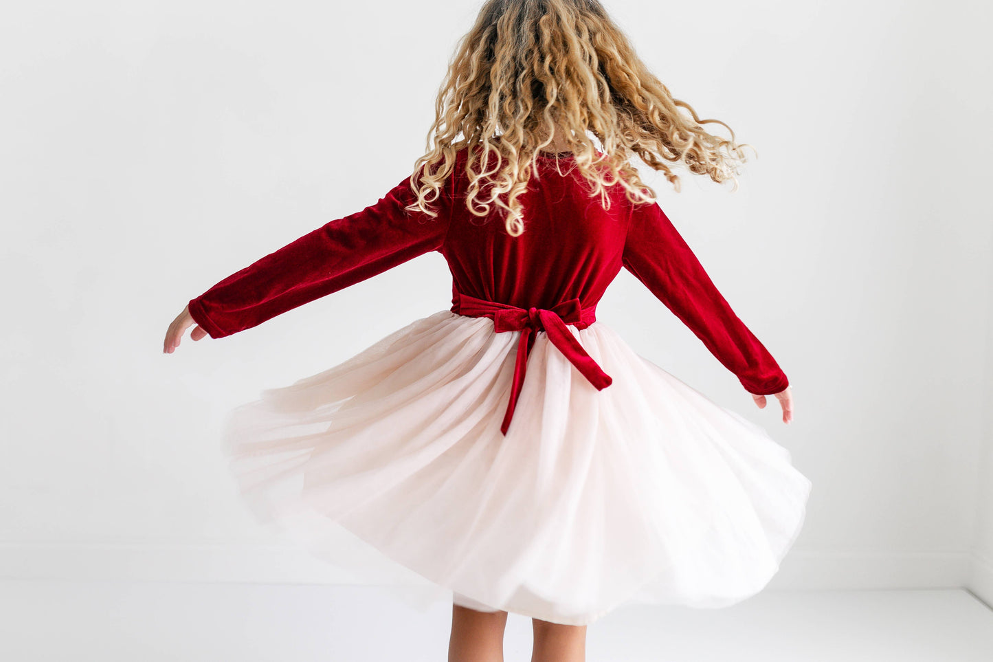 Oopsie Daisy - Girls Red Velvet Tulle Fancy Holiday Winter Party Dress