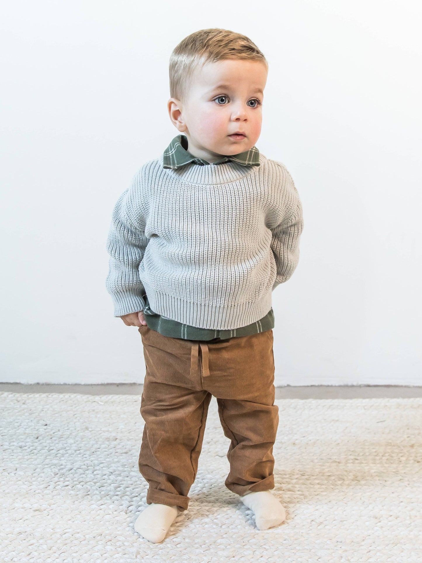 Colored Organics - Organic Baby & Kids Dion Sweater Crew -Glacier