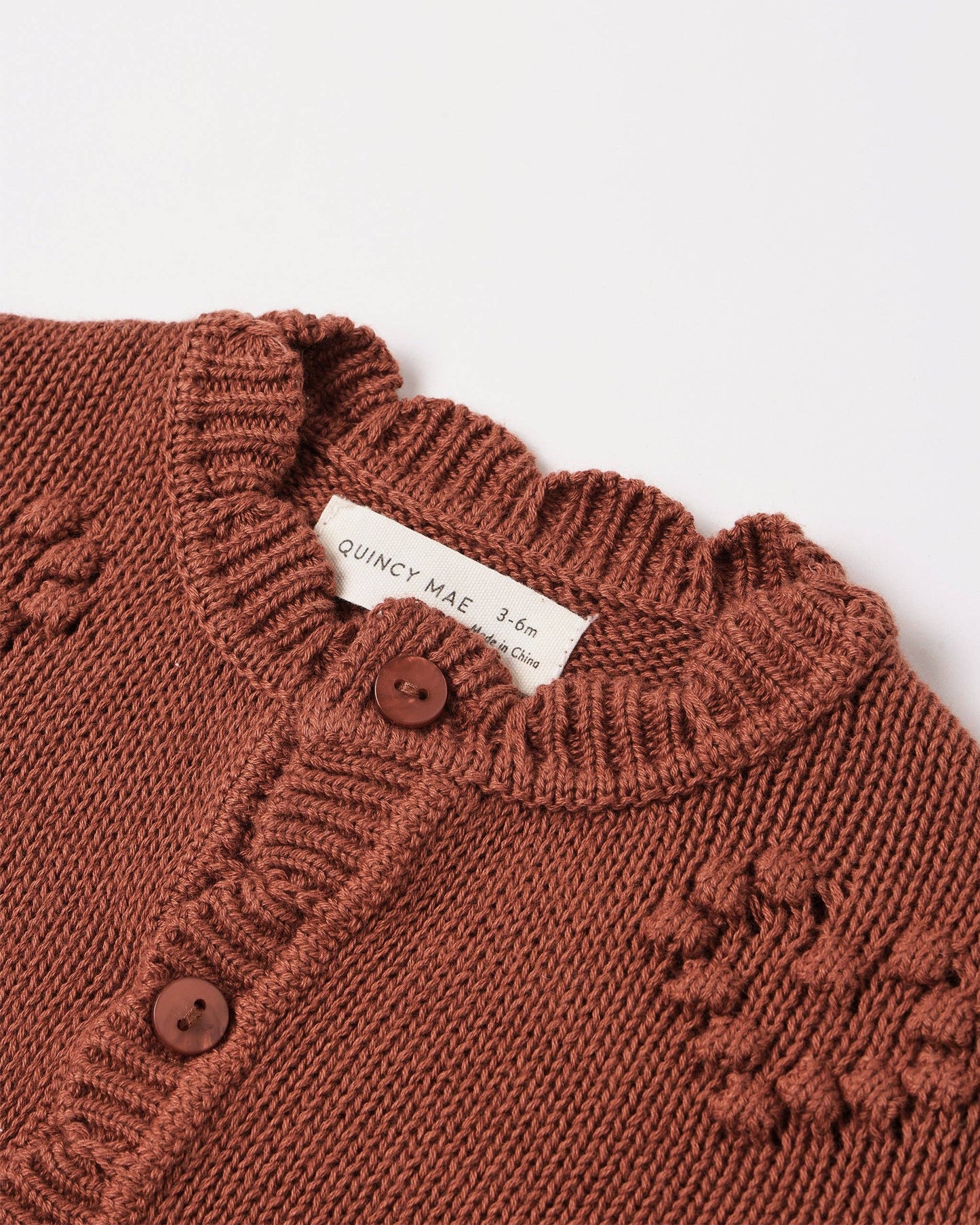 Quincy Mae - Knit Cardigan || Red