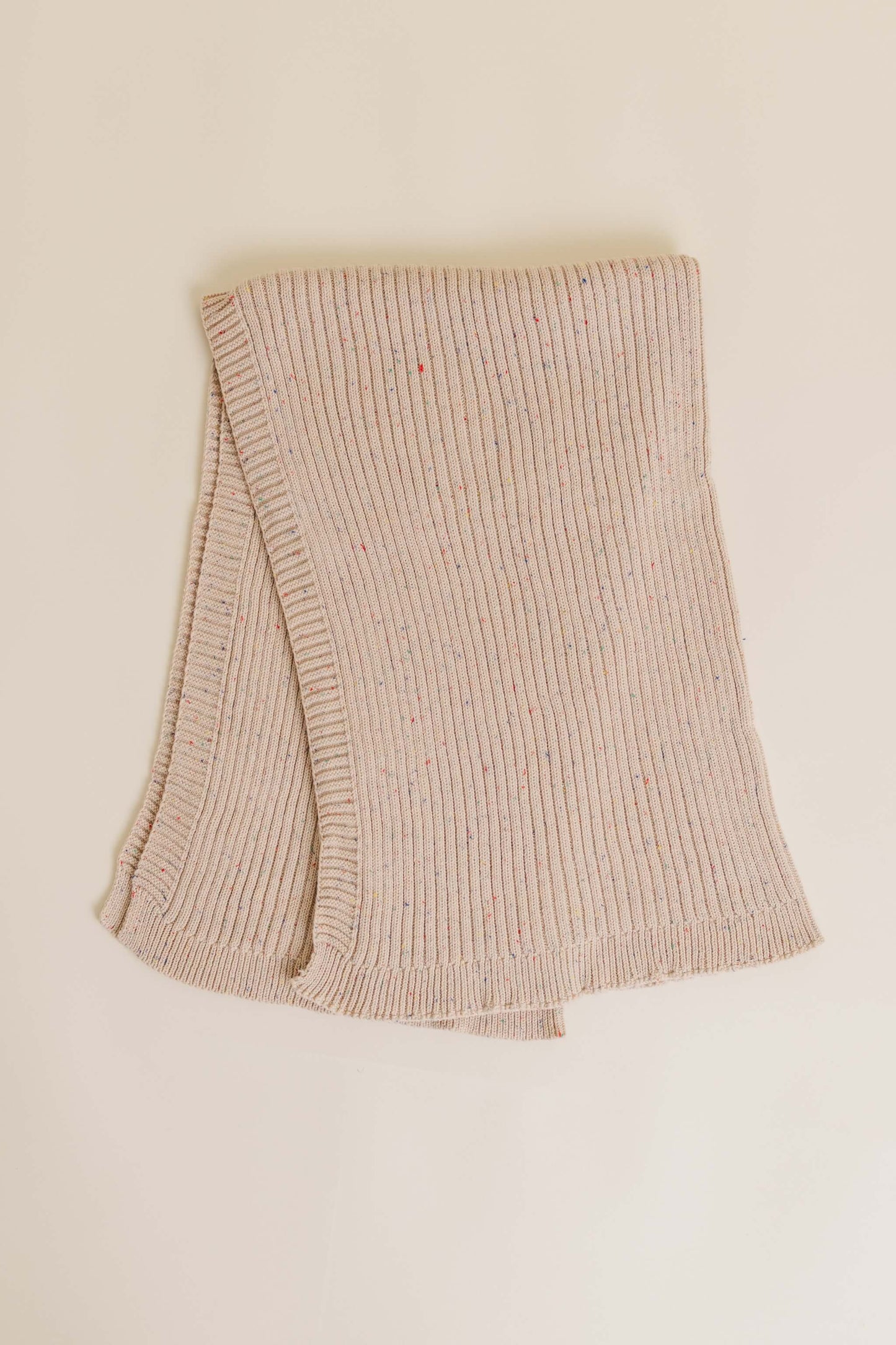Dandillie - Sprinkle Knit Ribbed Blanket - Hazelnut