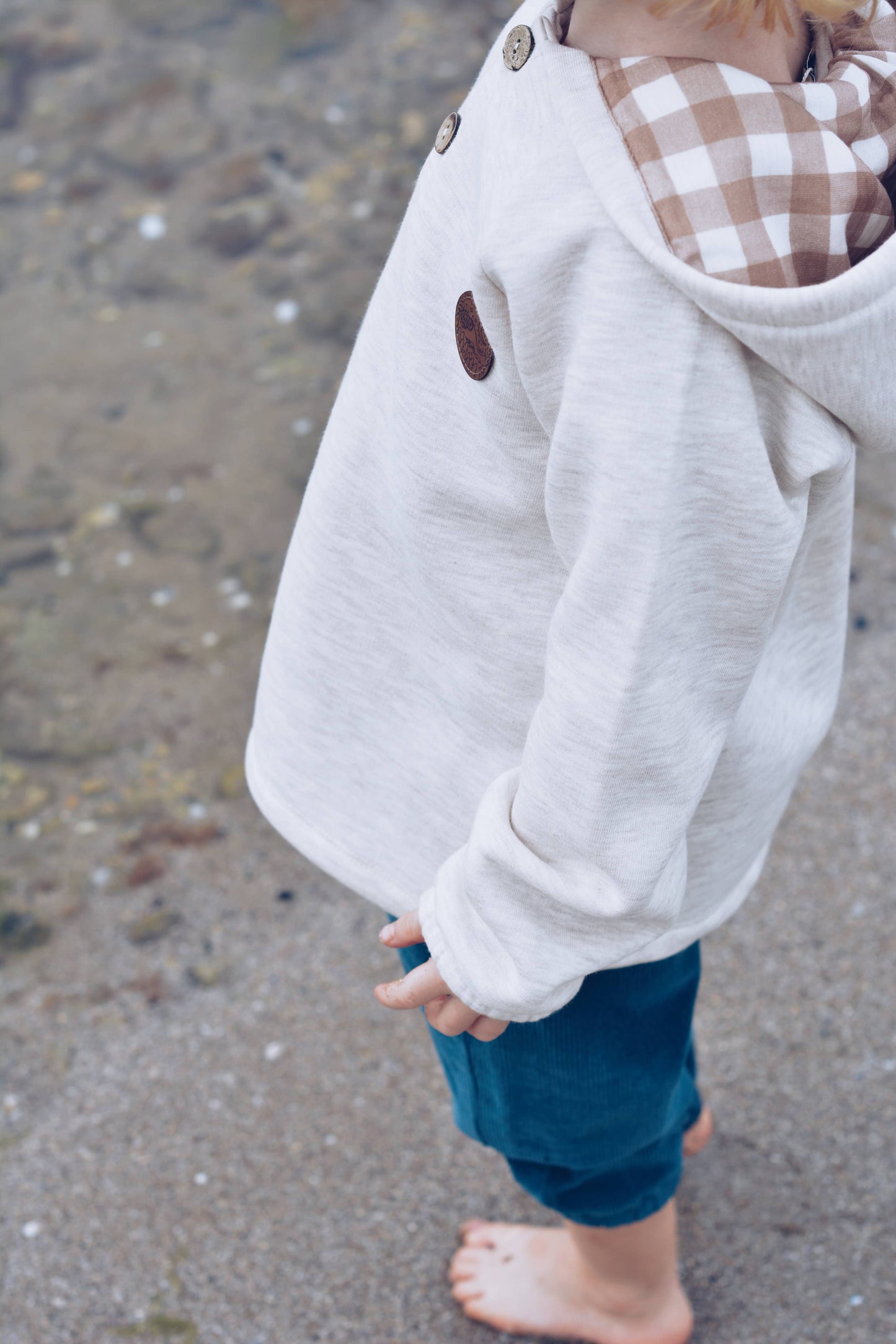 Eli & Nev - Baby / Kids Raglan Sleeve Beige Hoodie Printed Hood OEKO-TEX