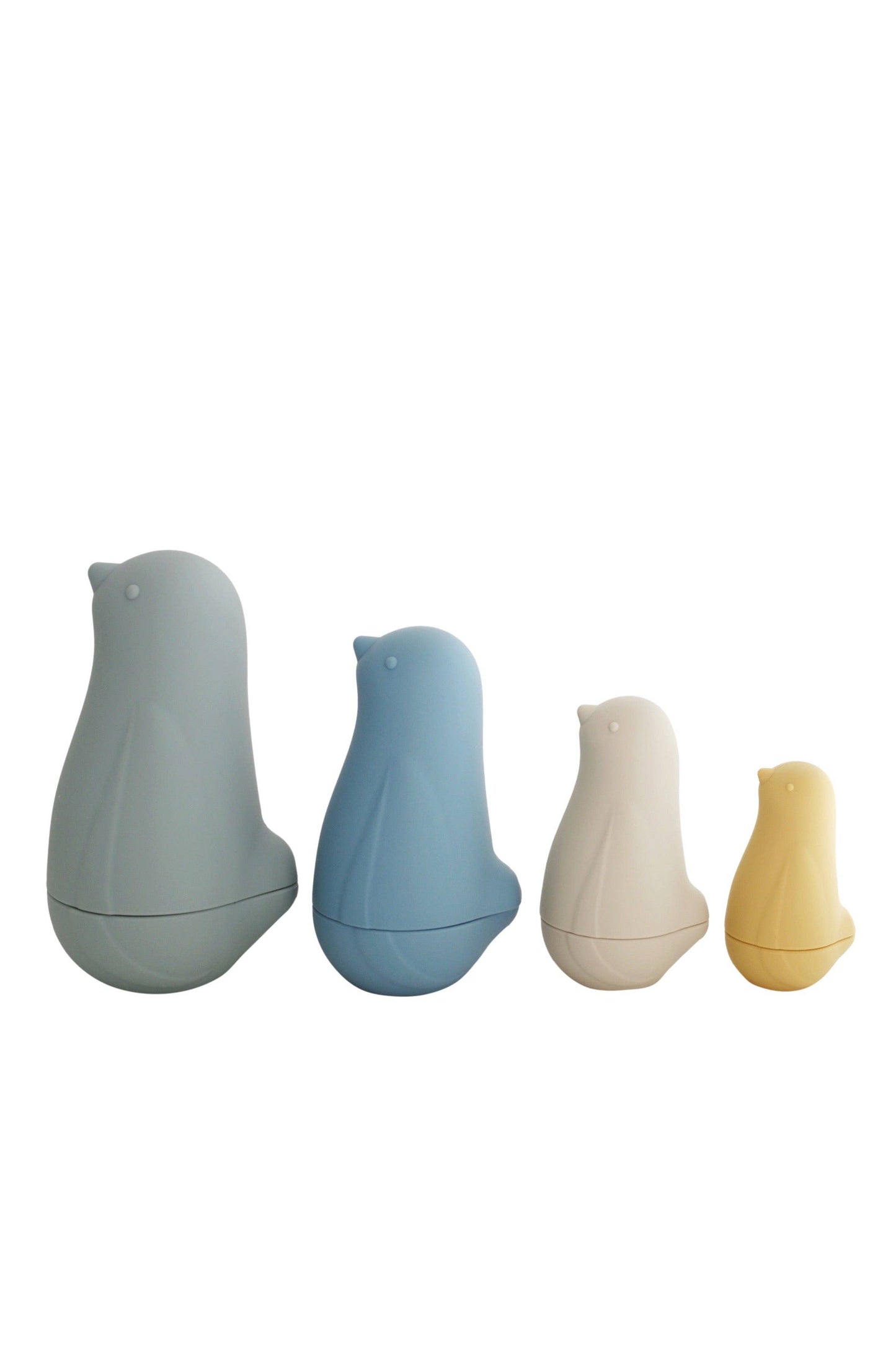 Marlowe & Co - Sea Blue Multi Mix Silicone Nesting Penguin Set of 4
