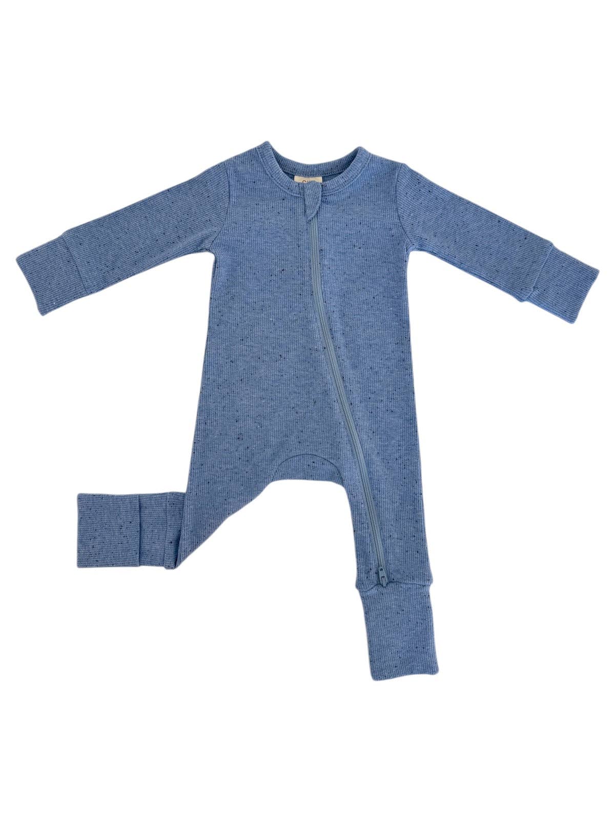 SIIX Collection - Blue Speckle / 2-Way Zip Romper