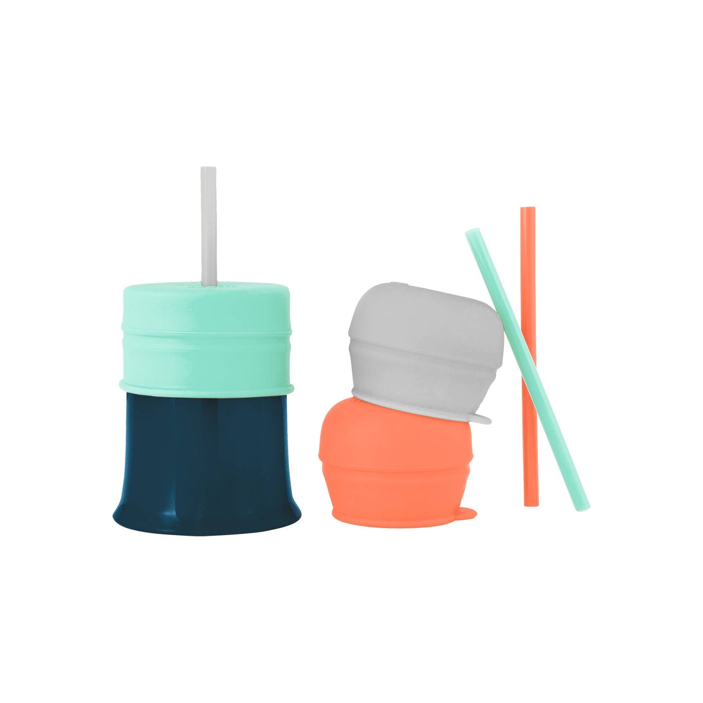 TOMY - Boon Snug Silicone Straw Sippy Cup - Set of 3