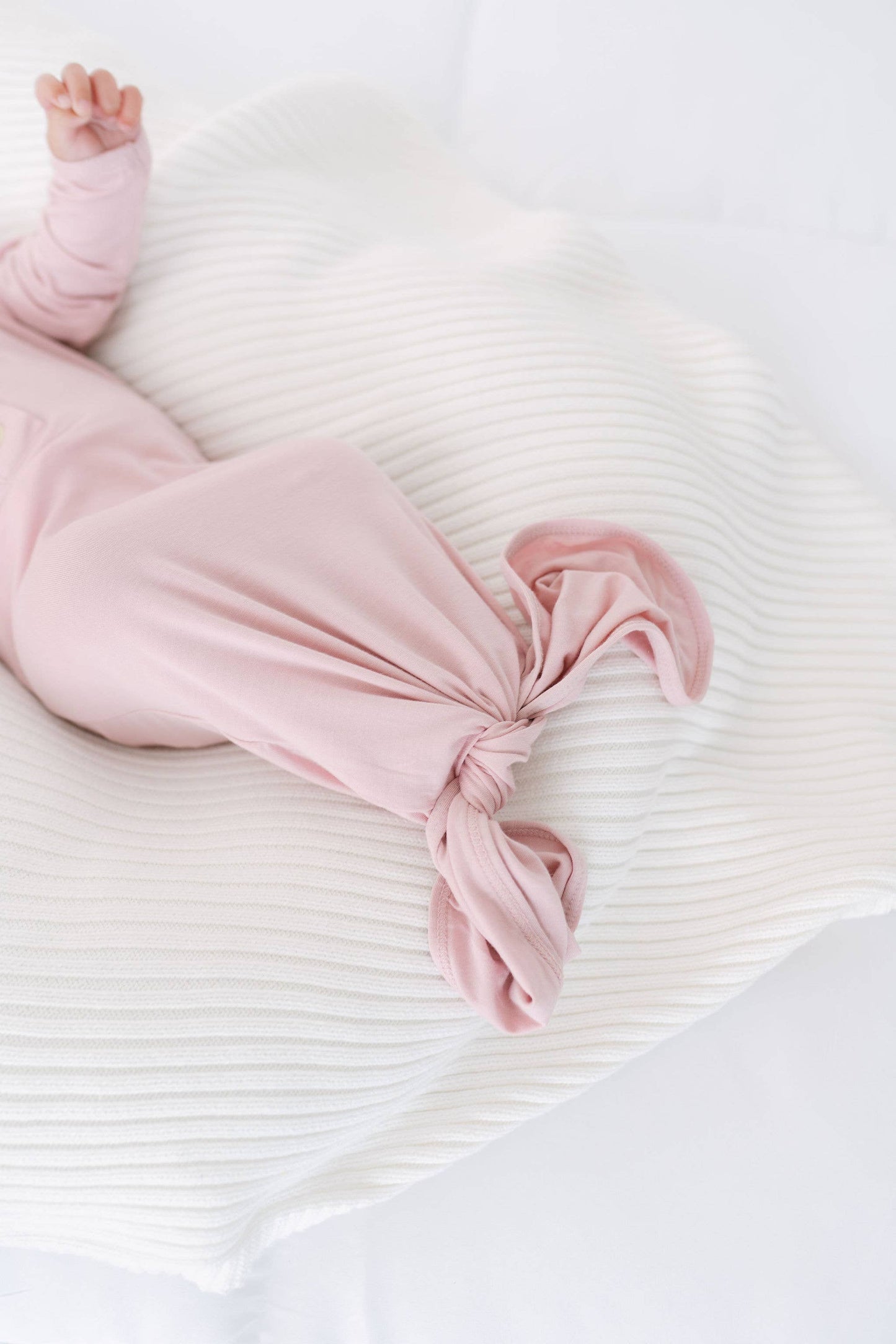 Stroller Society - Newborn Knotted Baby Gown, Bow, Hat Set - Baby Clothes Girl