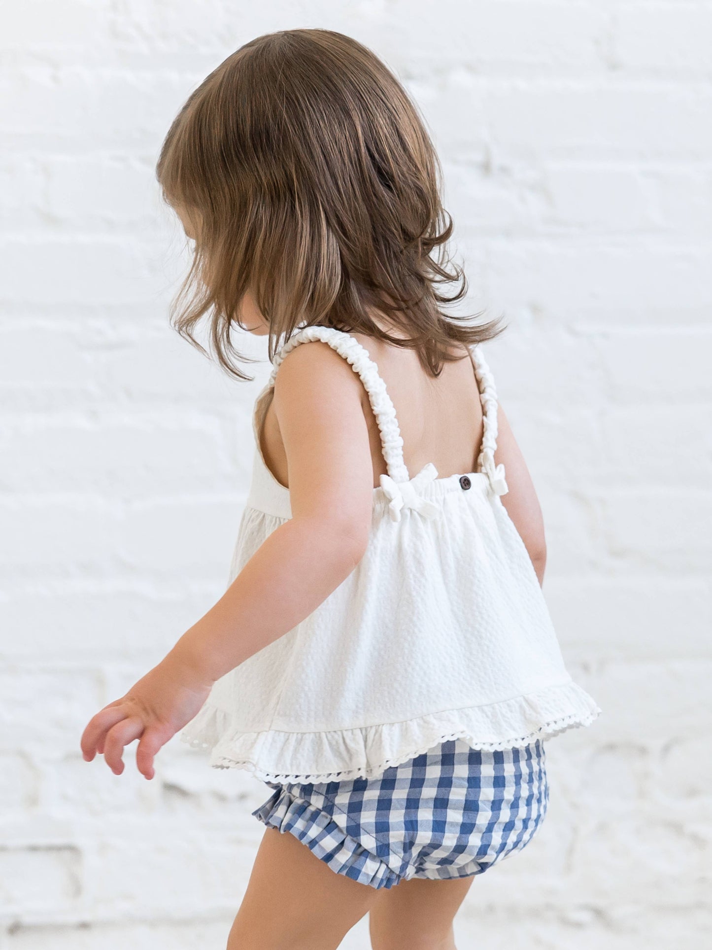 Colored Organics - Organic Ember Seersucker Ruffle Tank - Coconut
