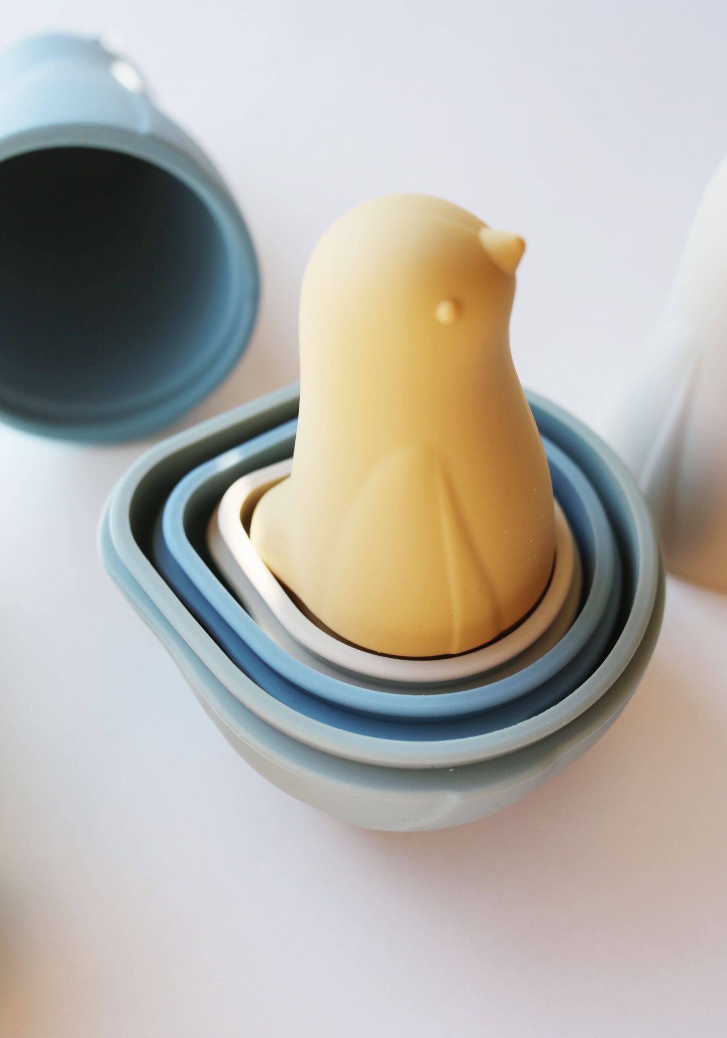 Marlowe & Co - Sea Blue Multi Mix Silicone Nesting Penguin Set of 4