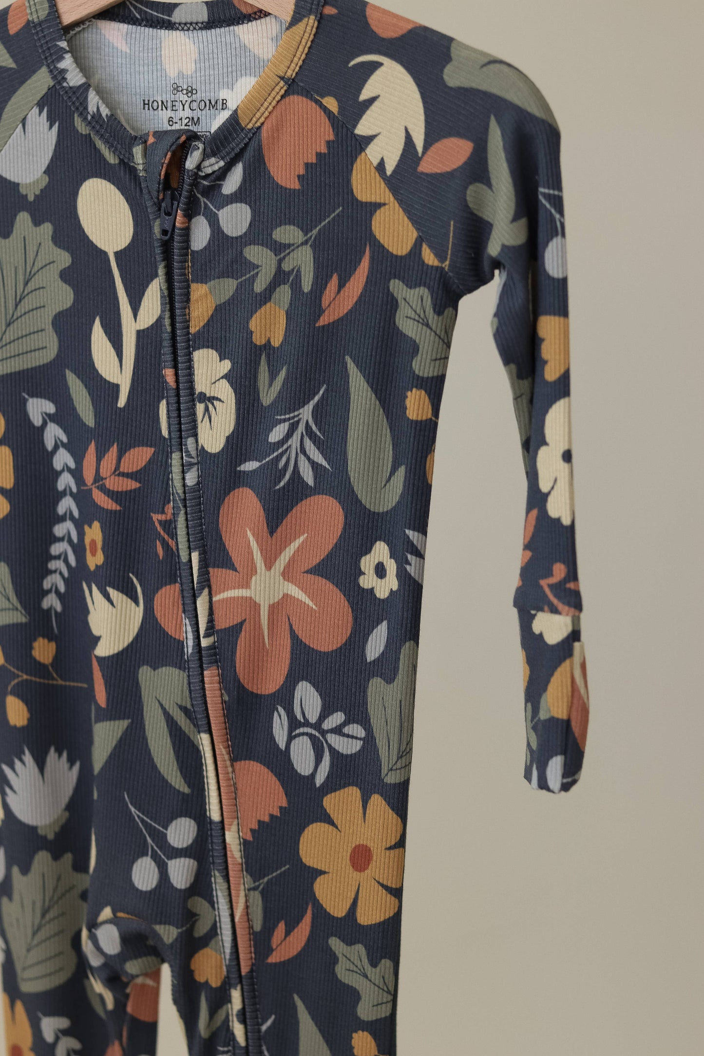 Honeycomb Goods - Dark Floral Zip Pajamas