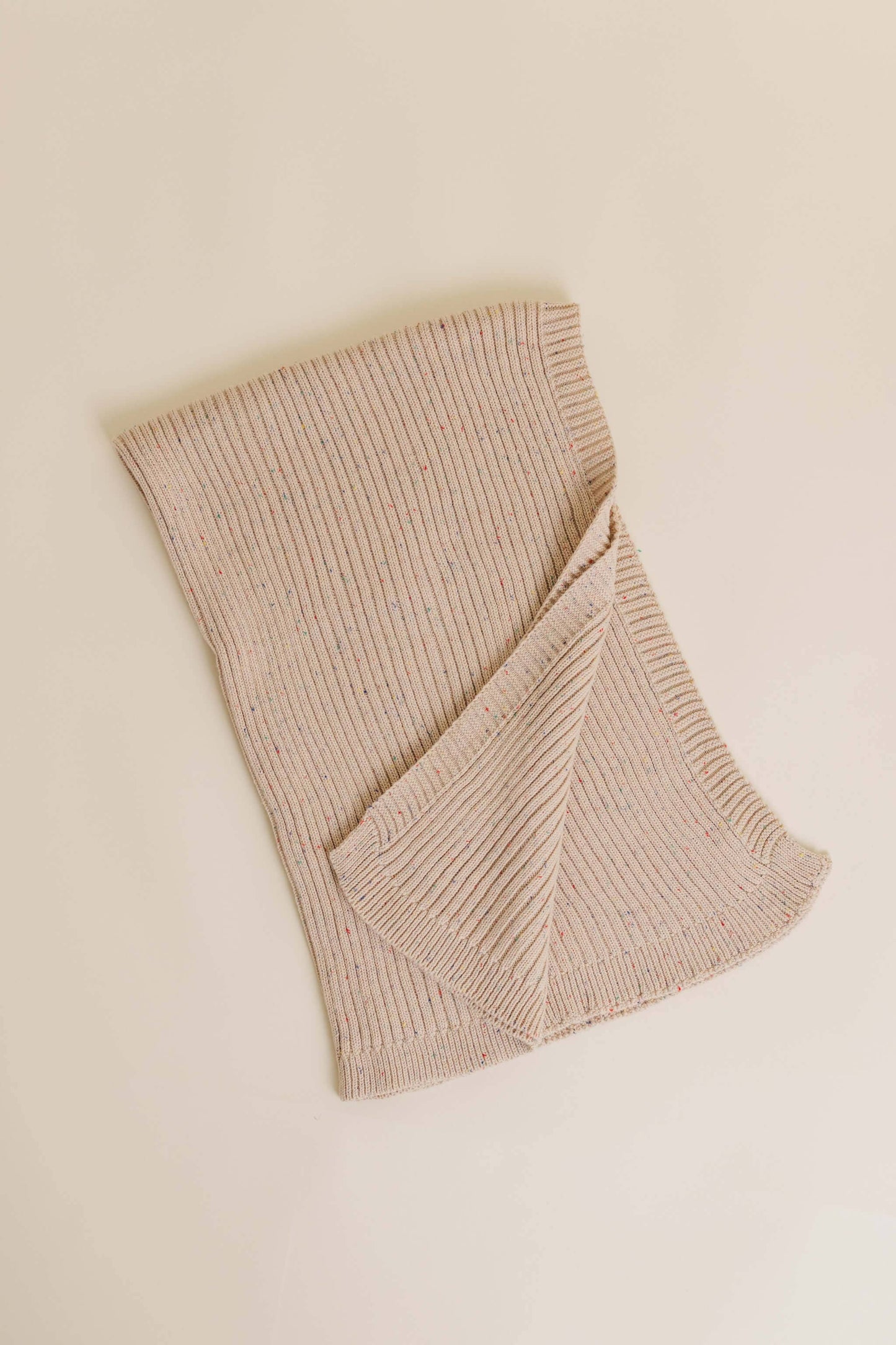 Dandillie - Sprinkle Knit Ribbed Blanket - Hazelnut