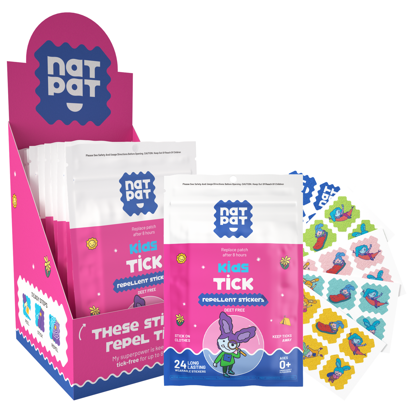NATPAT - Kids Tick Repellent Stickers | Insect Repellent Stickers