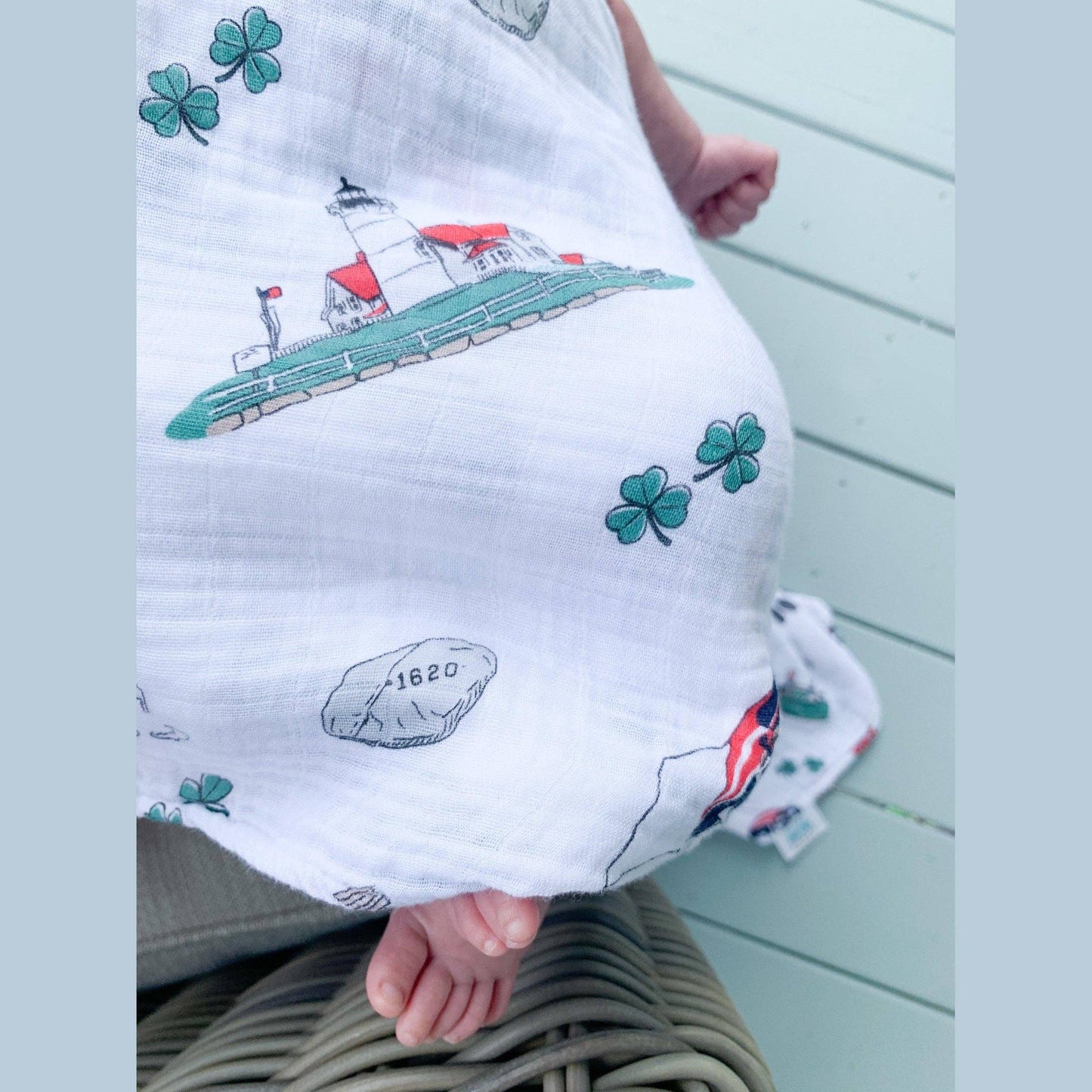 Little Hometown - Massachusetts Baby Muslin Swaddle Receiving Blanket