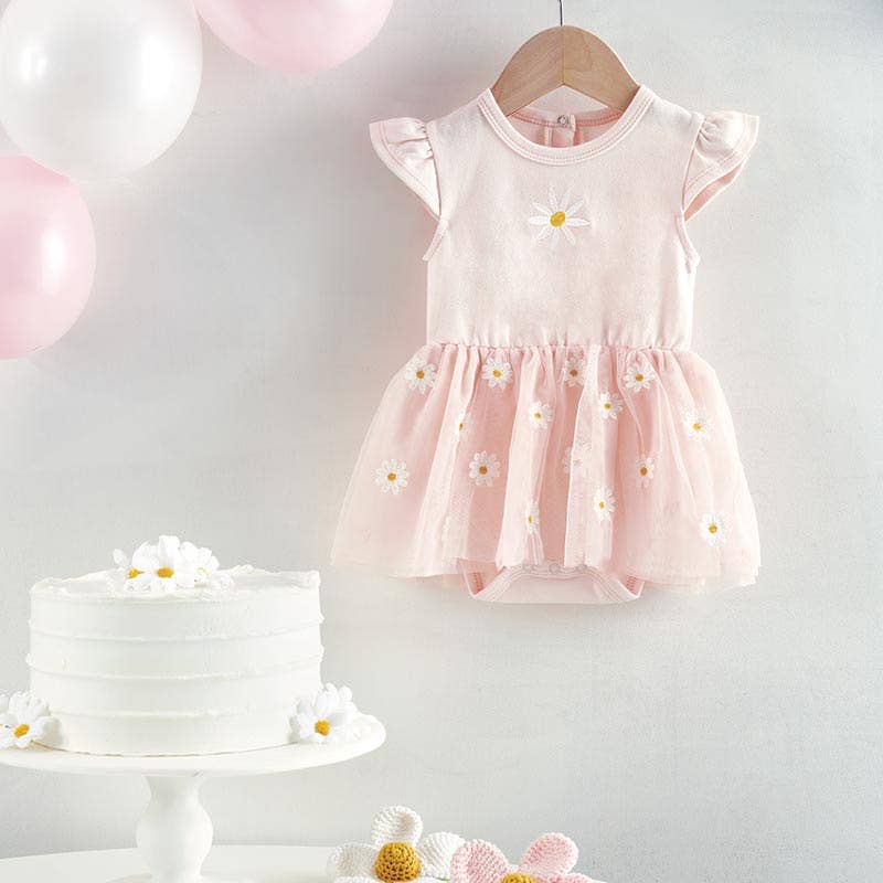 Stephan Baby by Creative Brands - Snapshirt Tutu Dress - Pink Daisy