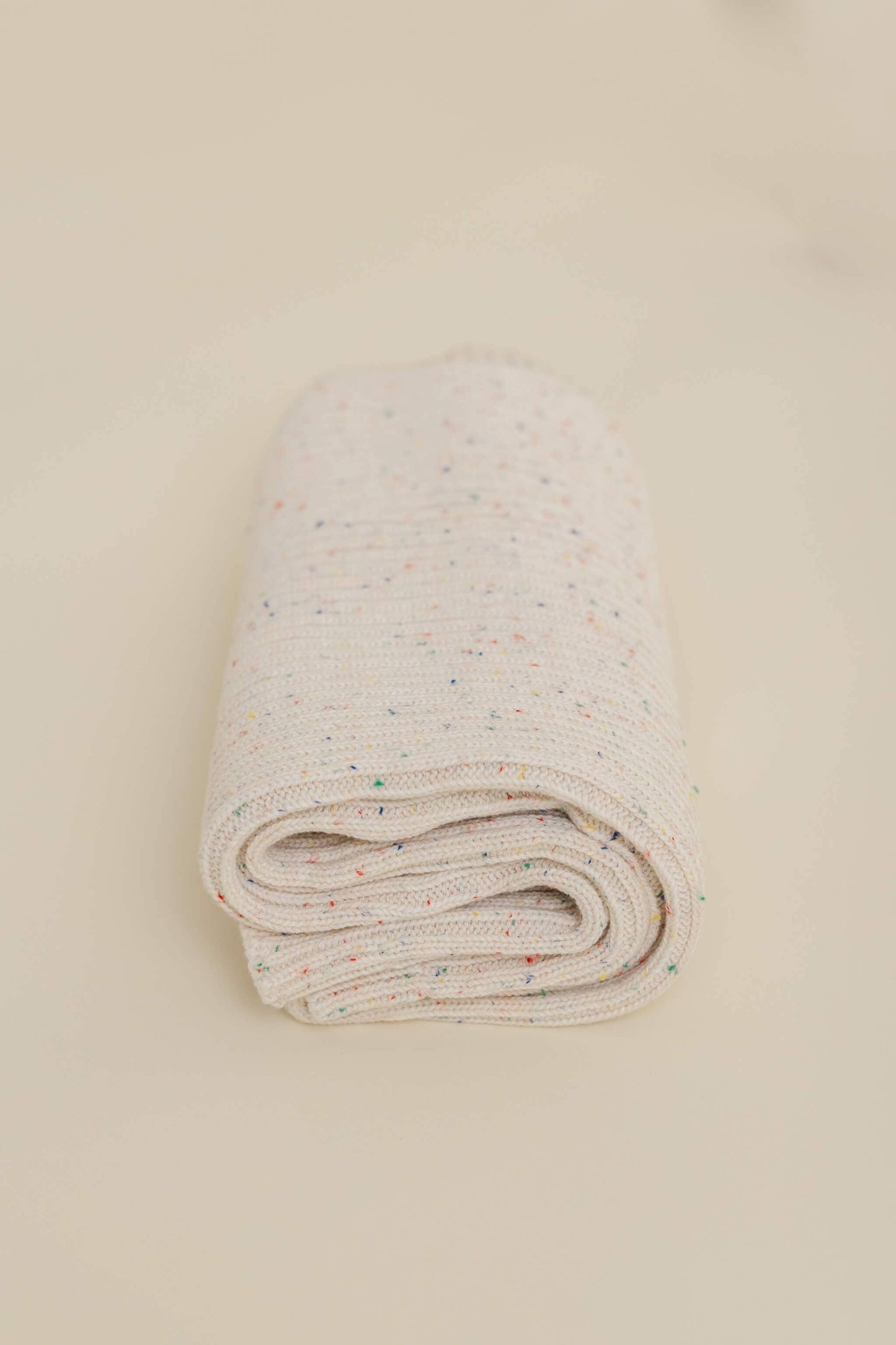 Dandillie - Sprinkle Knit Ribbed Blanket - Oat