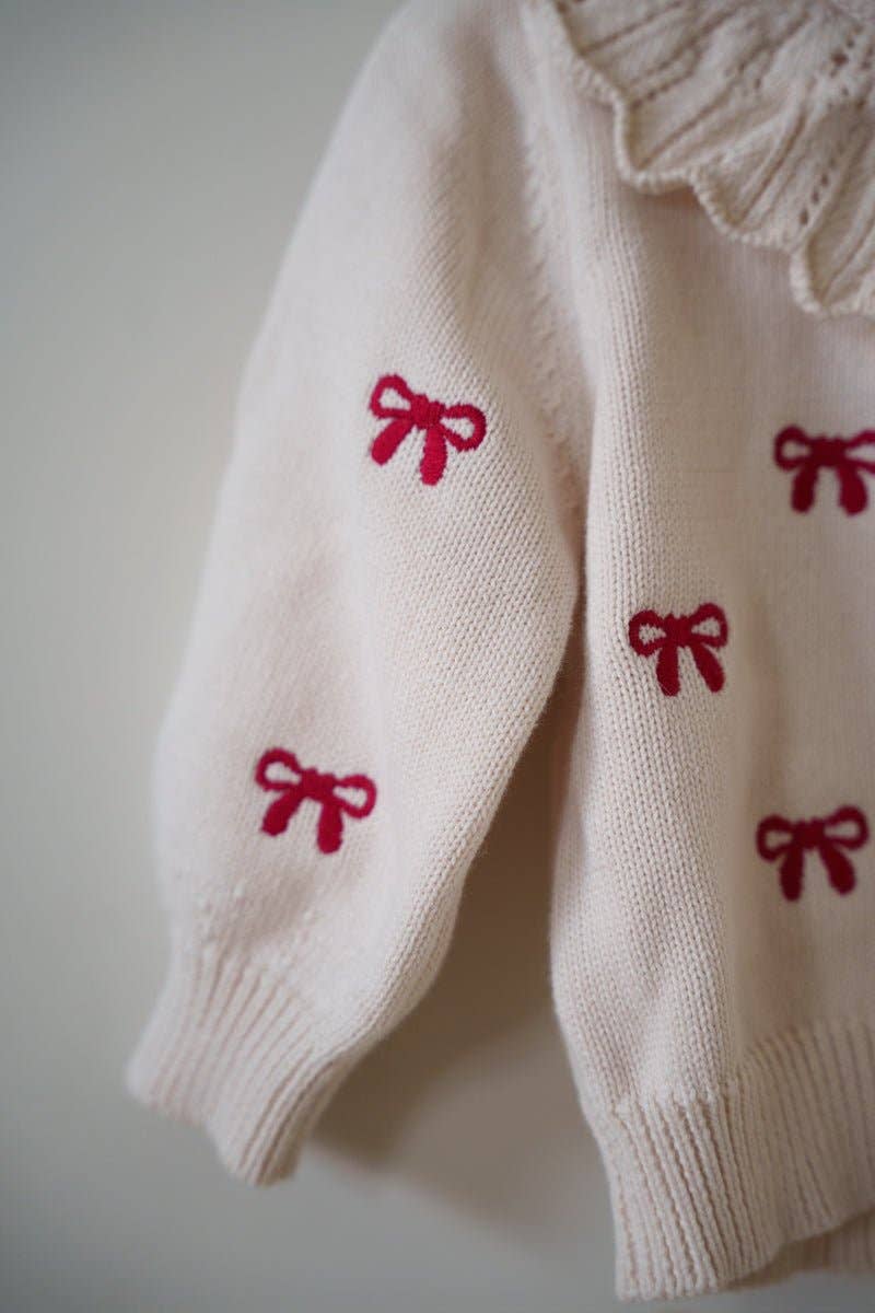Atlas Grey - Bow Cardigan