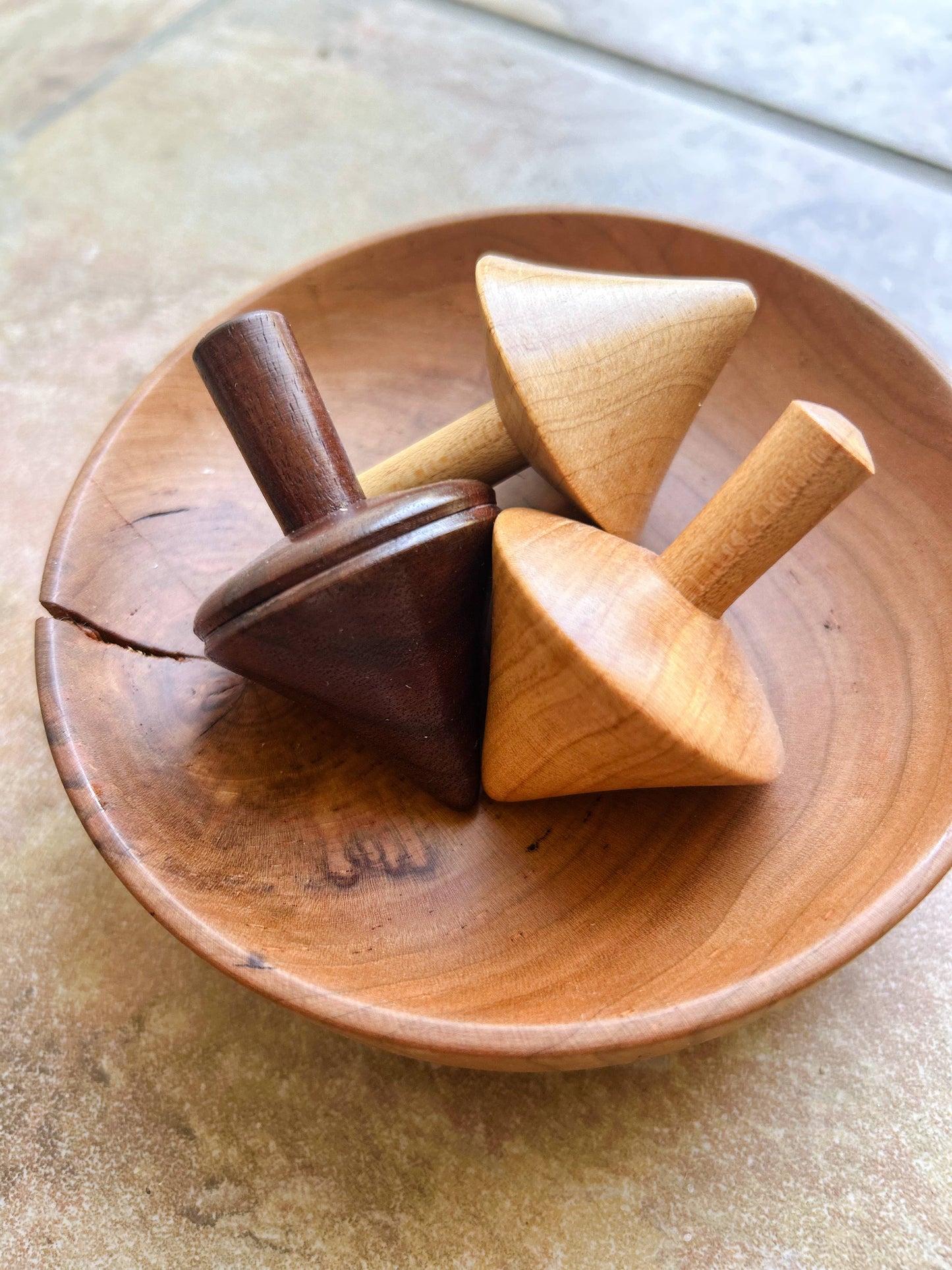 Make It Slow | Modern Woodworking the Old Fashioned Way - Toy Hardwood Top Spinner | Classic Game Stocking Stuffer