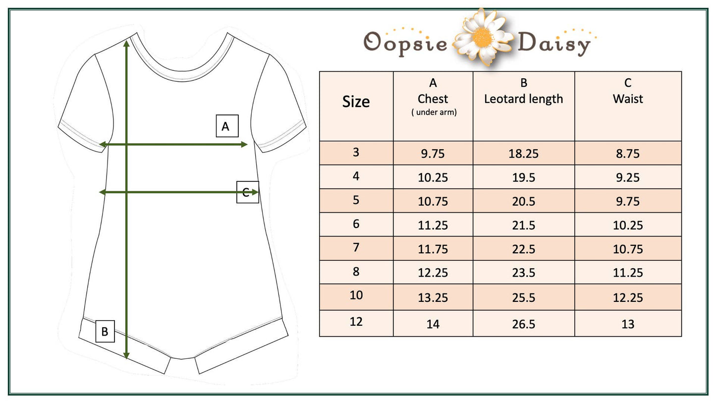 Oopsie Daisy - Kids Blue Gray Retro Flower Dance Tumble Gymnastics Leotard