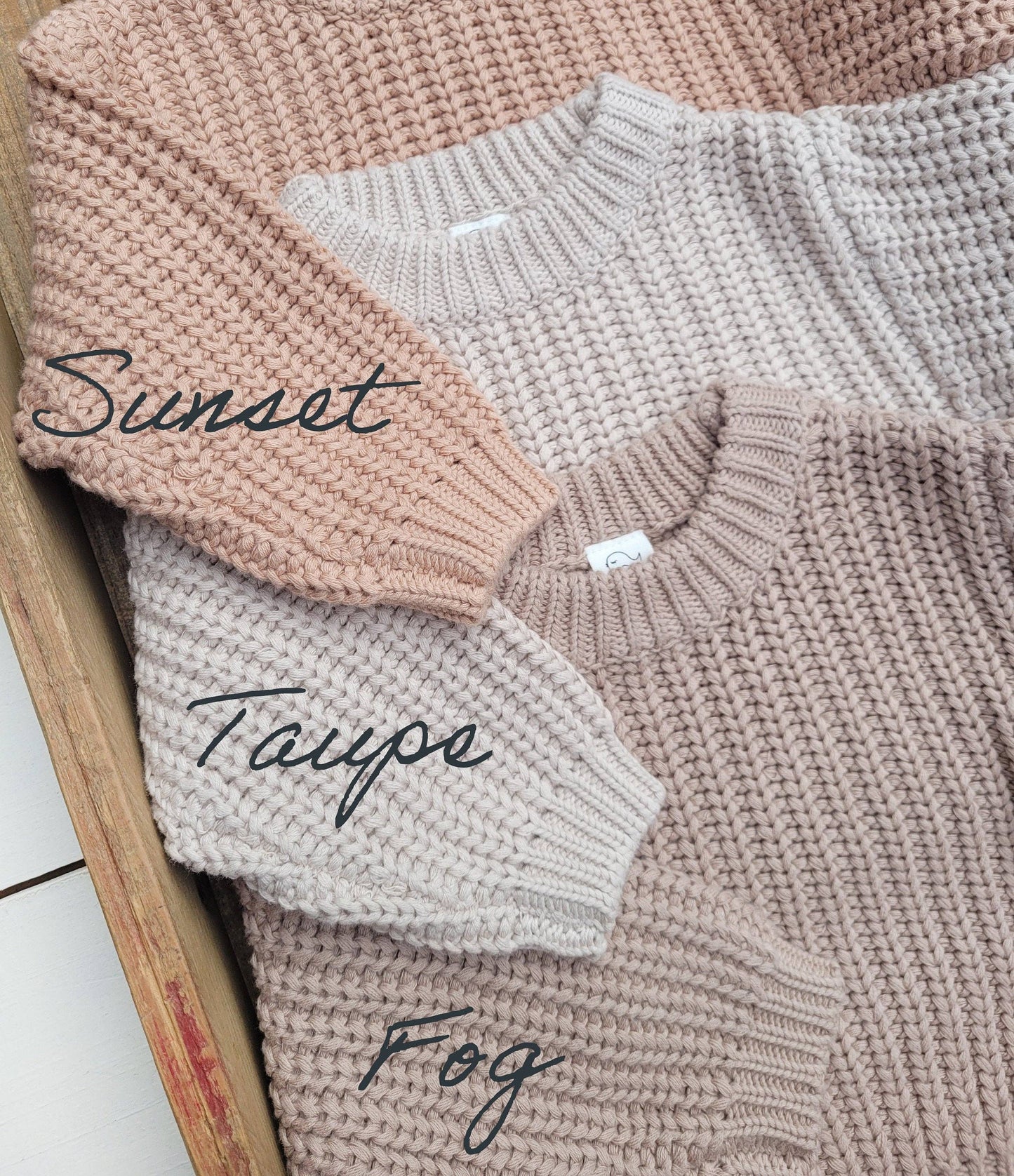 OLIVE & CRADLE - KIDS Chunky Knit Braided Sweater Cotton