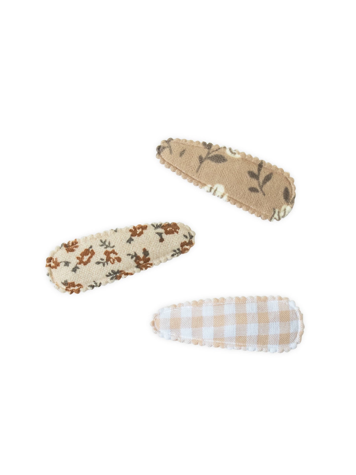 Colored Organics - KENDI Baby Hair Clips 3 Pack - Tan Gingham