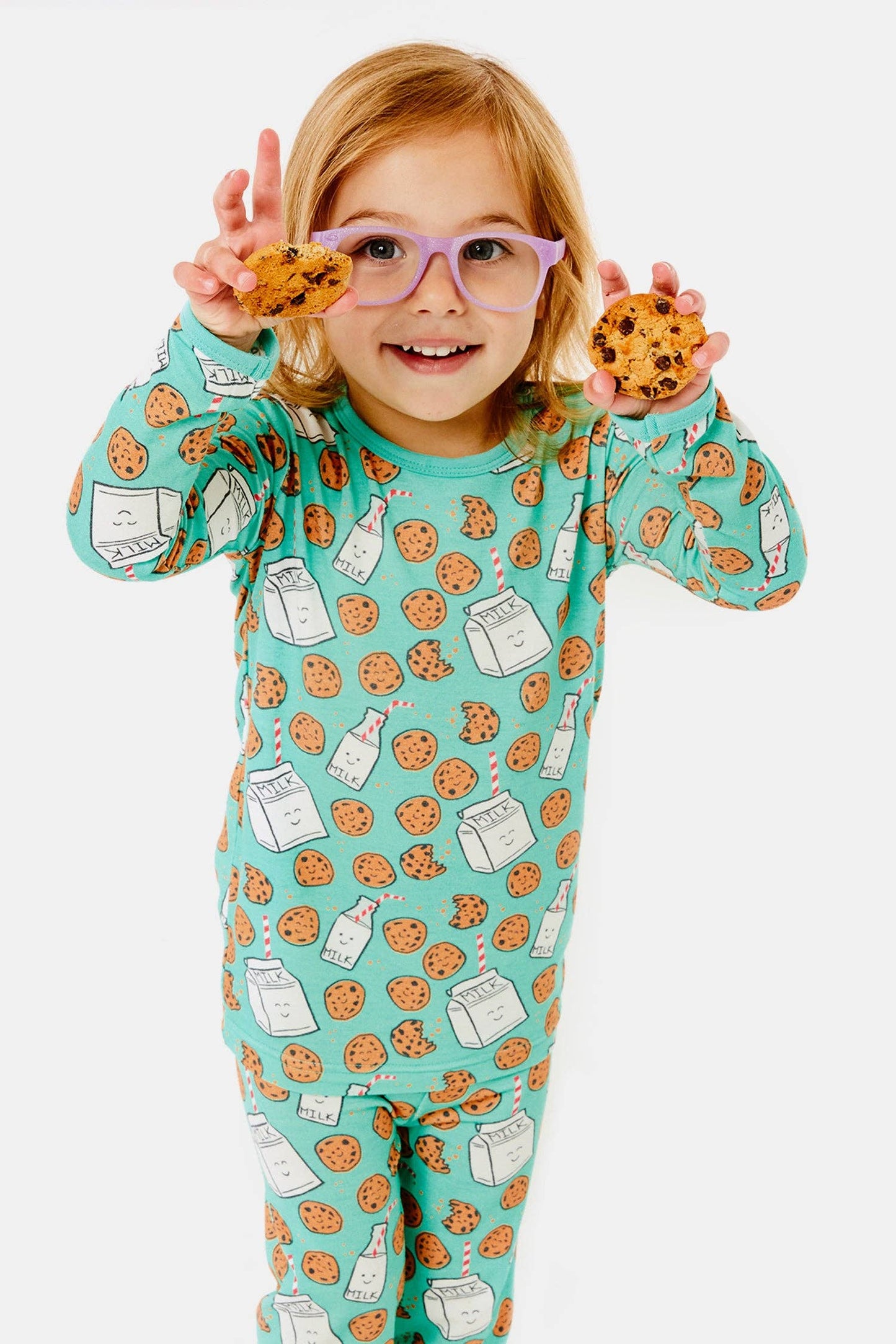 Clover Baby & Kids - Long Sleeve Pajama Set - Milk and Cookies